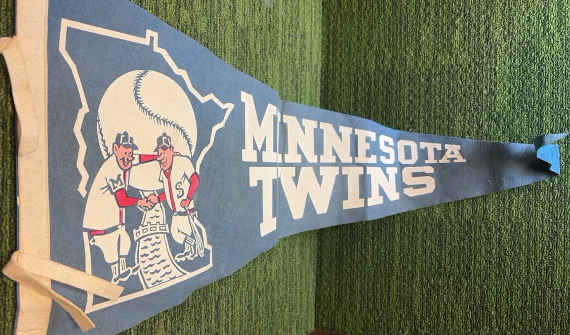 VINTAGE Minnesota Twins Iconic Handshake Logo Pennant 