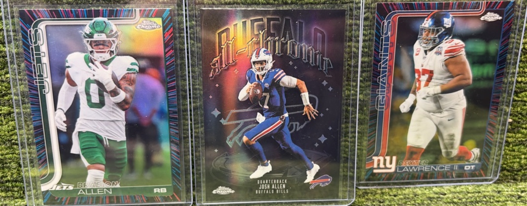 BRAELON ALLEN 2025 TOPPS CHROME NEON PULSE REFRACTOR, Jared Allen Refracto, & Dexter Lawrence Neon Pulse Refractor