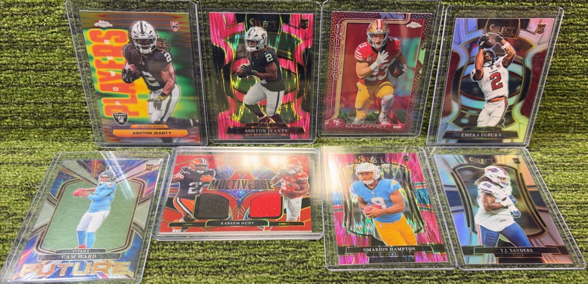 NFL Mixed Lot of 8 Cards in Total- STARS, Inserts, RCs, & More