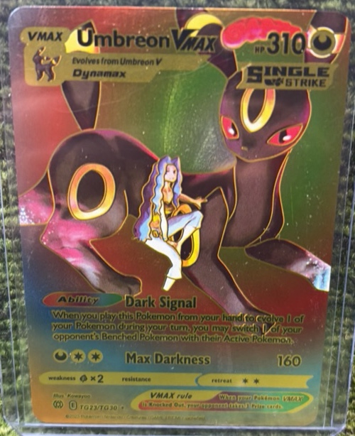 Umbreon Vmax Single Strike Hp310 Rainbow Foil Fan  Art  Card Dark Signal