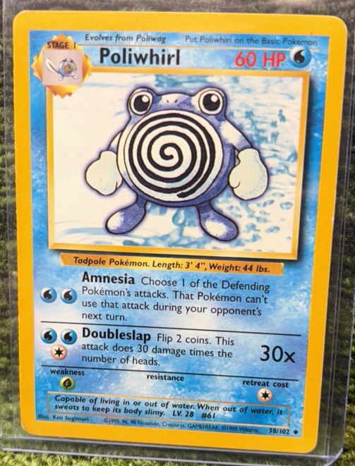 1999 Vintage WOTC Pokemon Unlimited Base Set Poliwhirl #38102