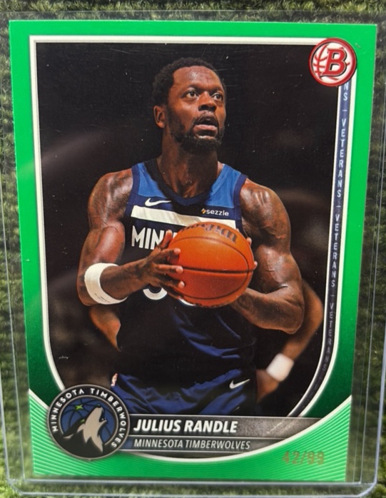 Topps 2025 Bowman University Julius Randle Timberwolves #183 Green 99