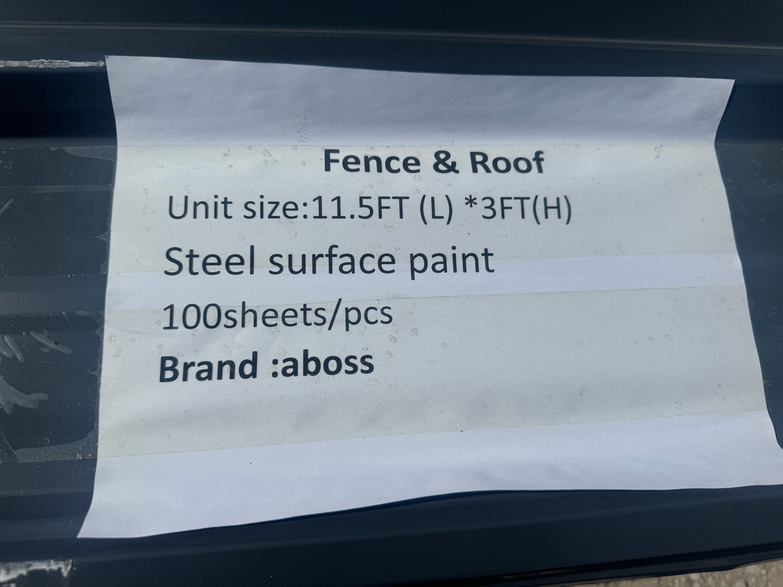 Roof Tin  ABOSS  2025  brand new  300FT