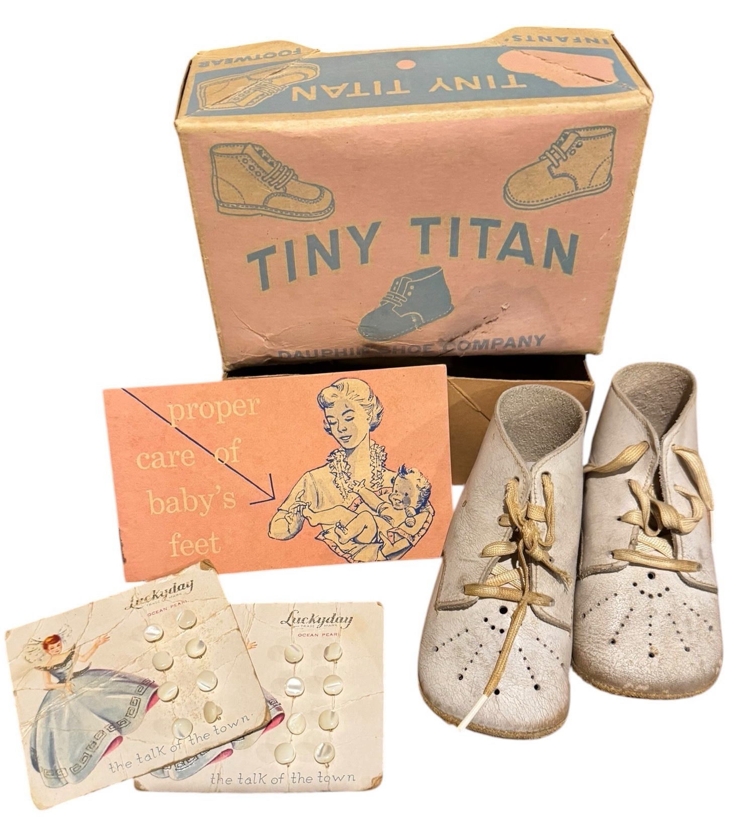 Tiny Titan Shoes & Luckyday Buttons
