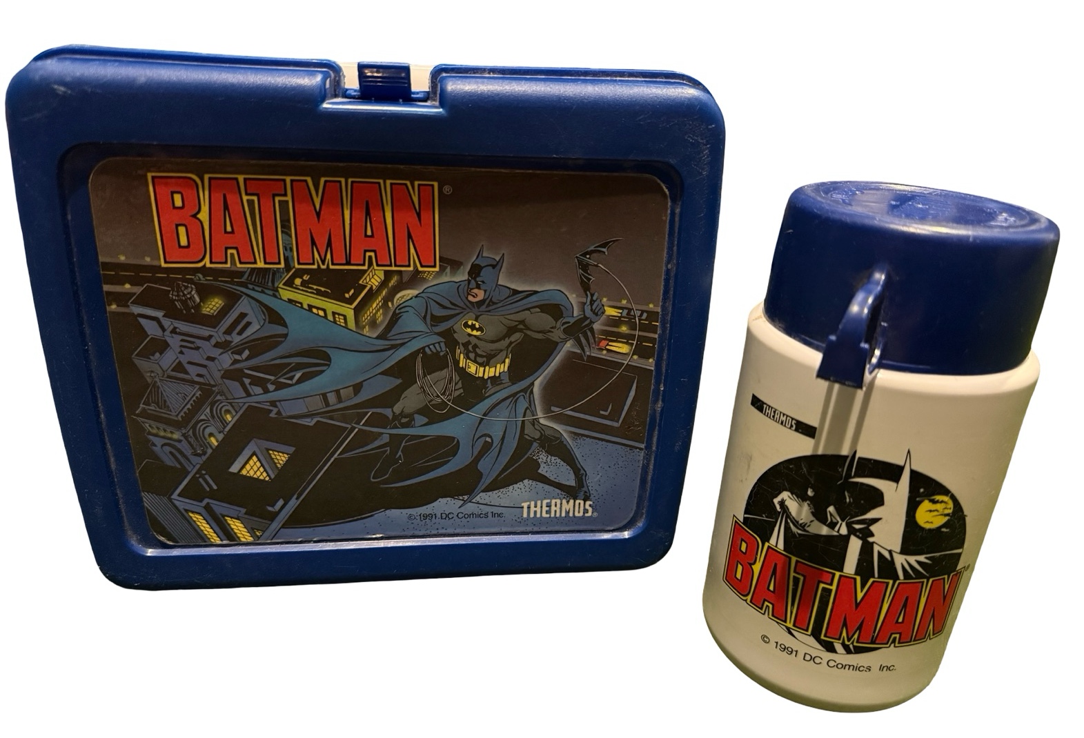 1991 DC Comics Batman Lunchbox & Matching Thermos