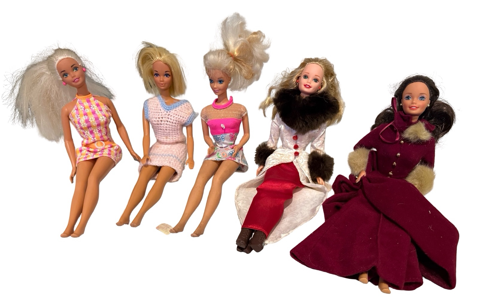 Five Vintage Barbie Dolls