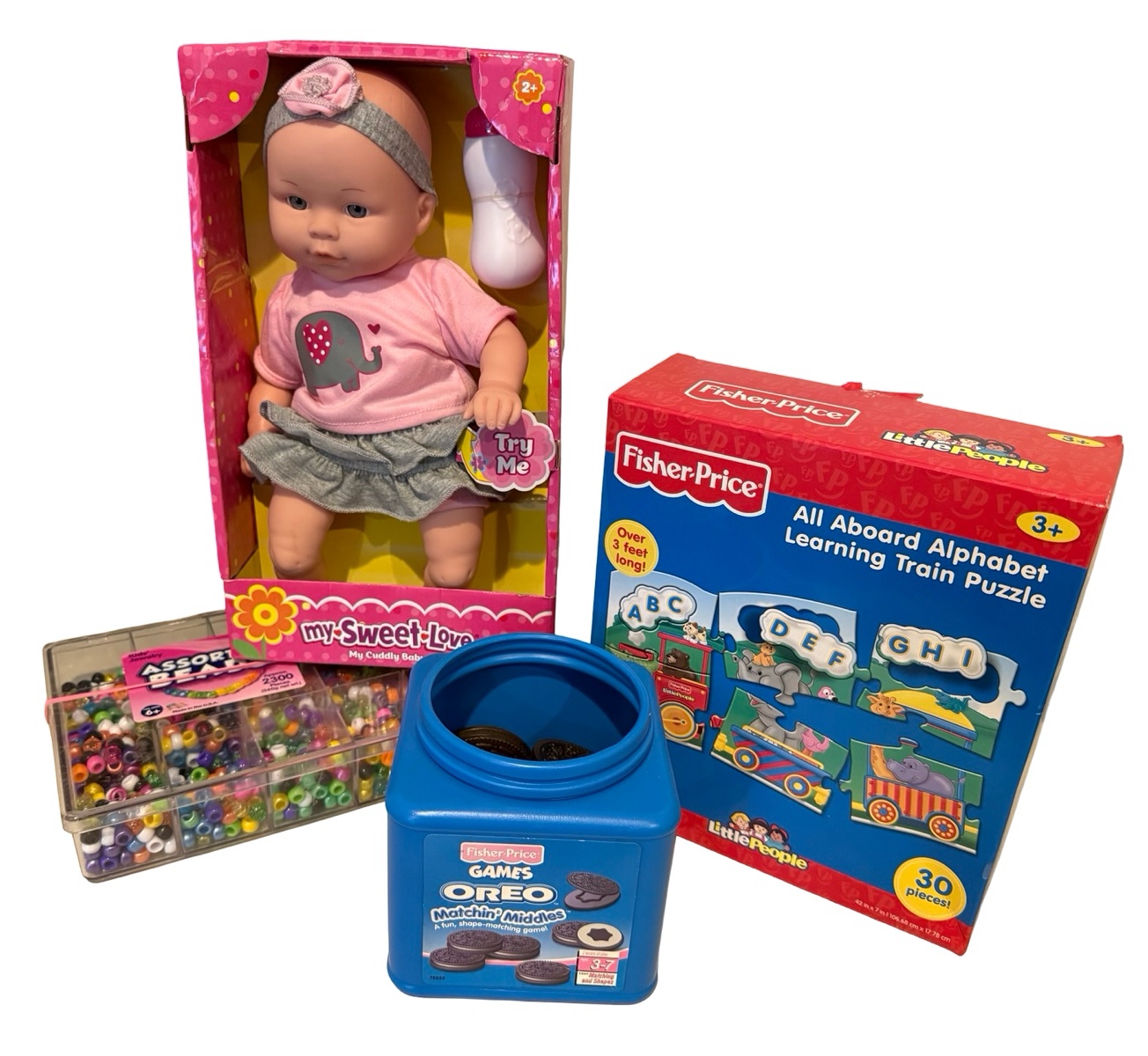 Baby Doll, Beads, Puzzle & Oreo Matching Game