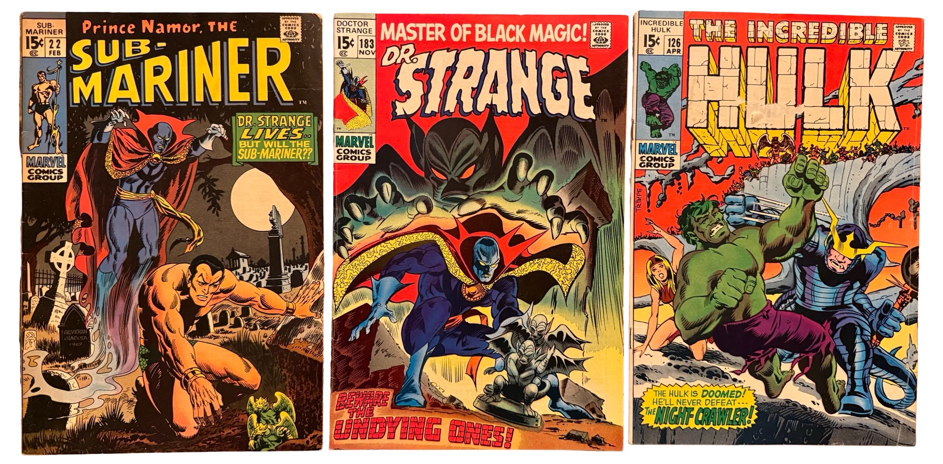 Sub Mariner Trilogy Cross Over Story - Sub Mariner #22, Dr. Strange #183, Incredible Hulk #126