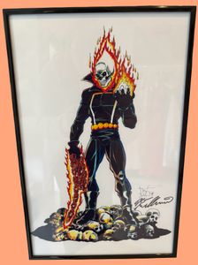 Ghost Rider Framed Comic Book Cover Poster - Signed by Paul Pelletier