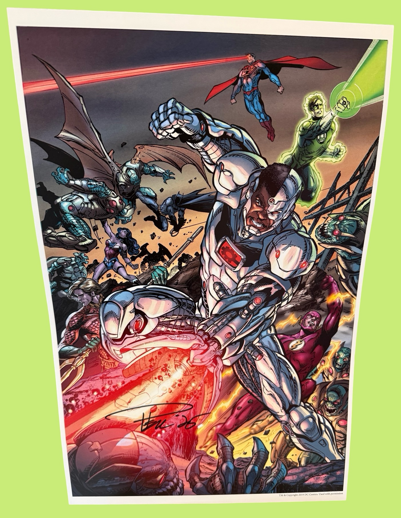 Cyborg Comic Book Cover Poster - Signed by Paul Pelletier