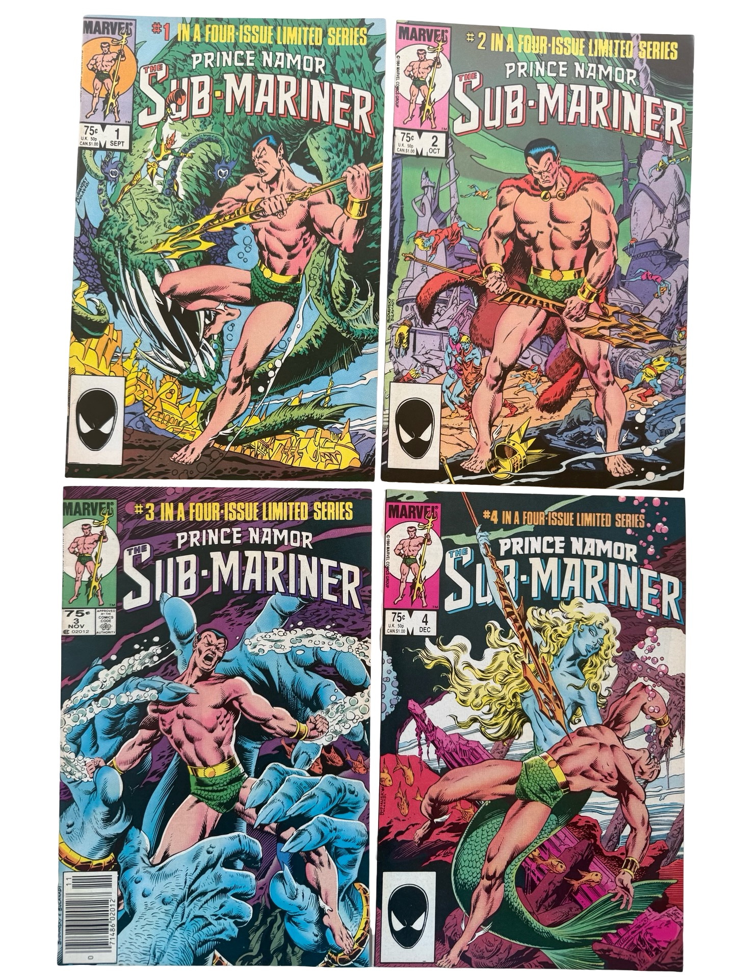 Prince Namor The Sub Mariner #1, #2. #3, #4 - Marvel Comics