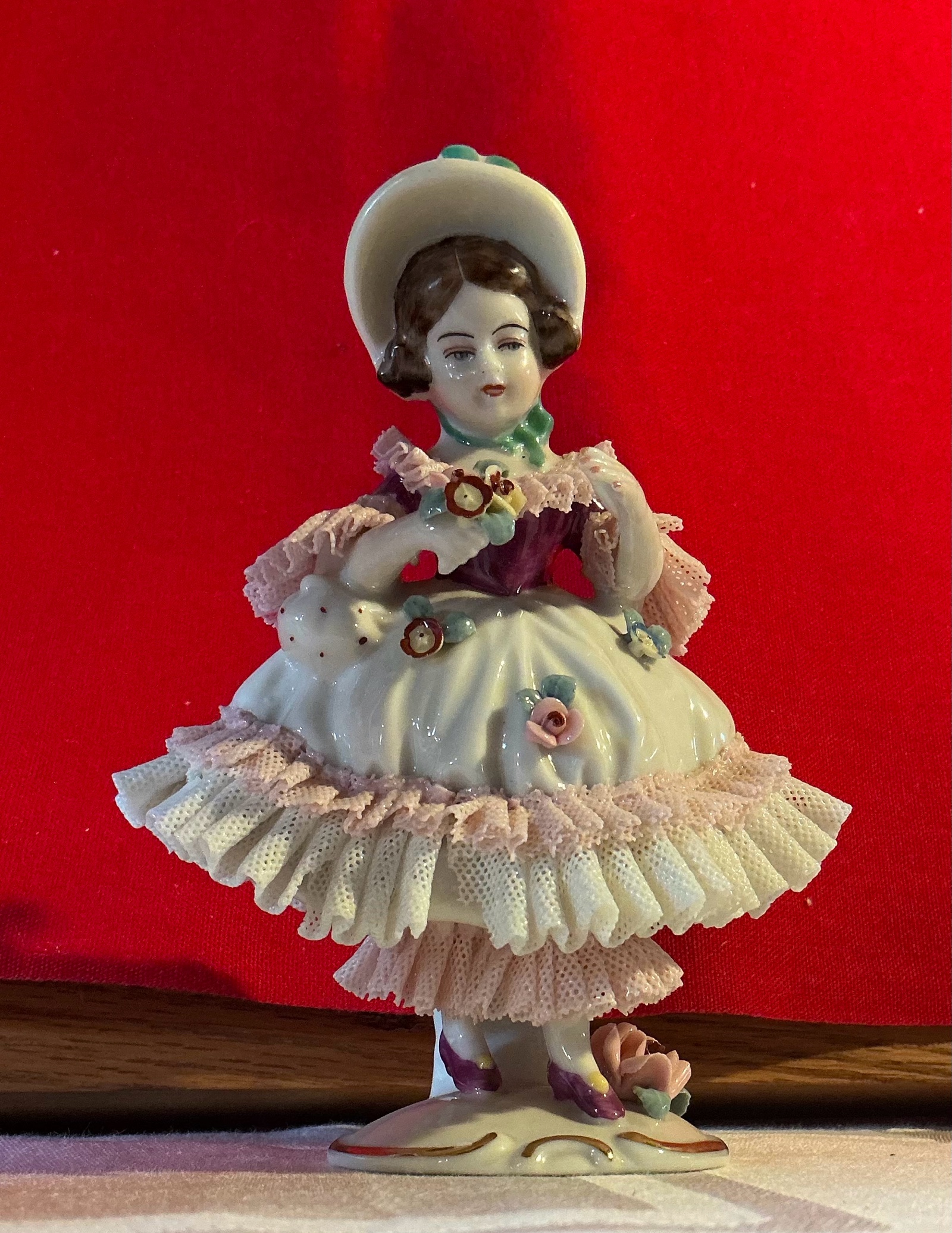 Vintage German Dresden art Victorian lady figurine