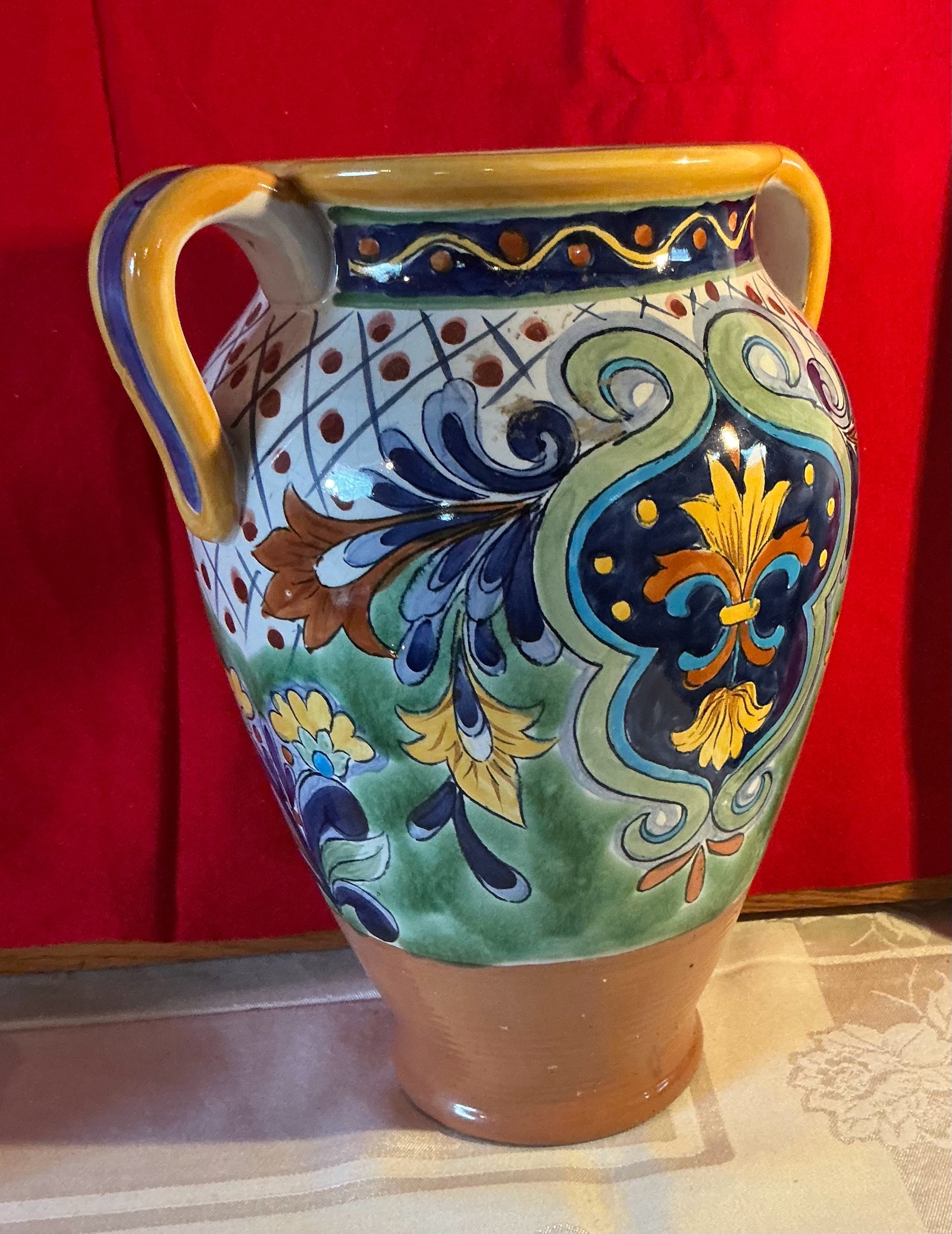 Large urn style Talavera pottery vase