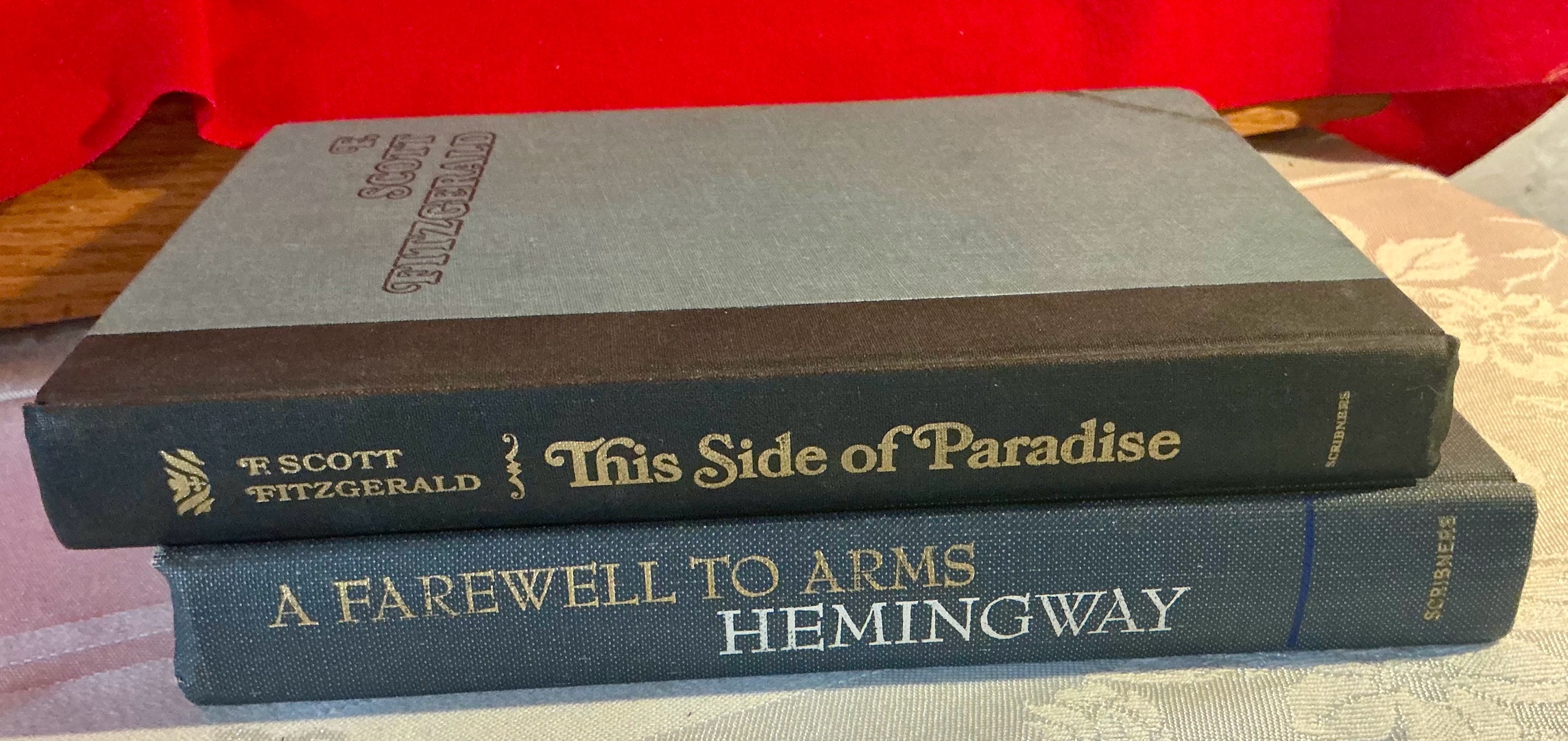 2 vintage books, F. Scott Fitzgerald & Hemingway