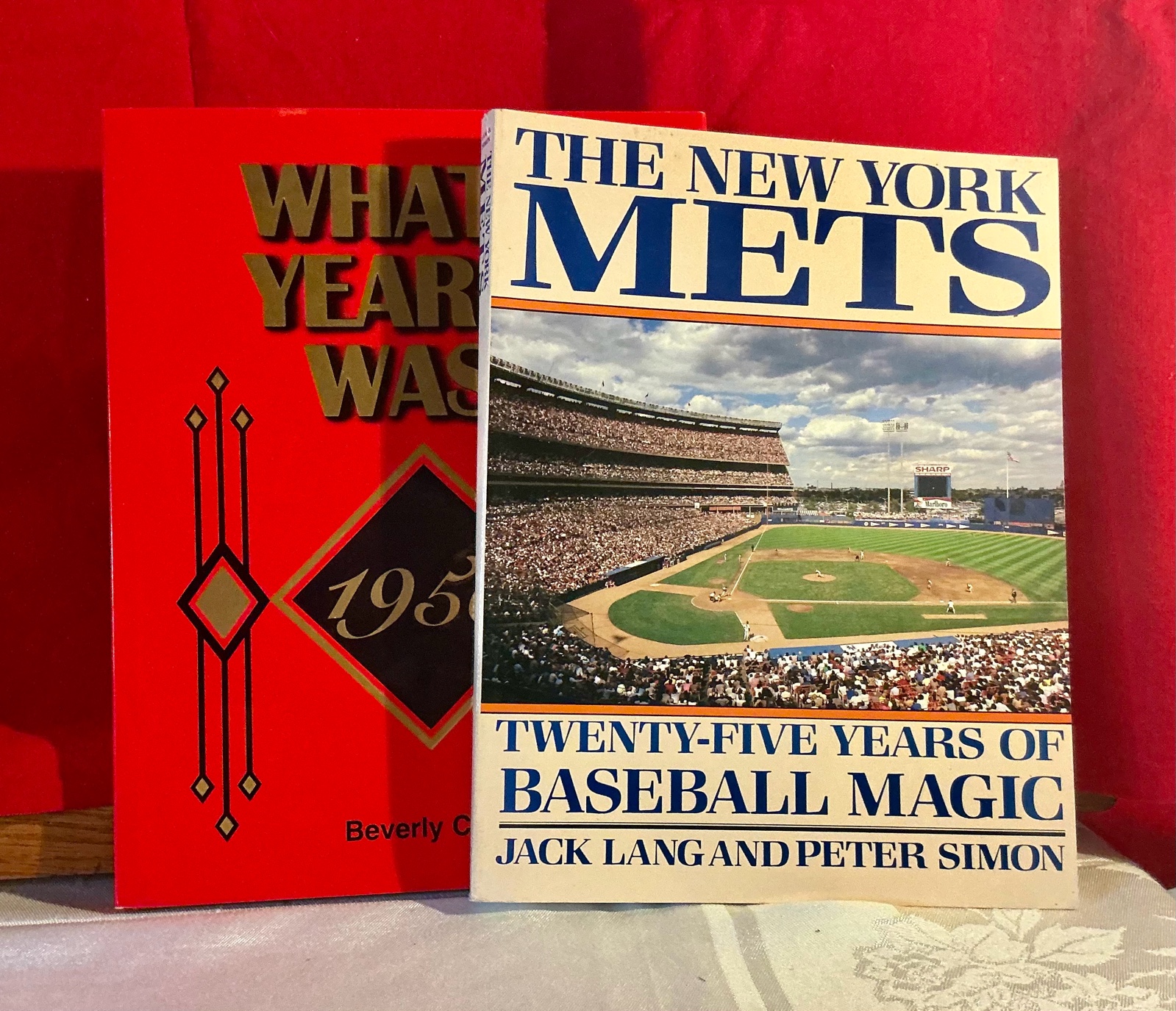 2 reference books, New York Mets baseball, 1950 what a year it was