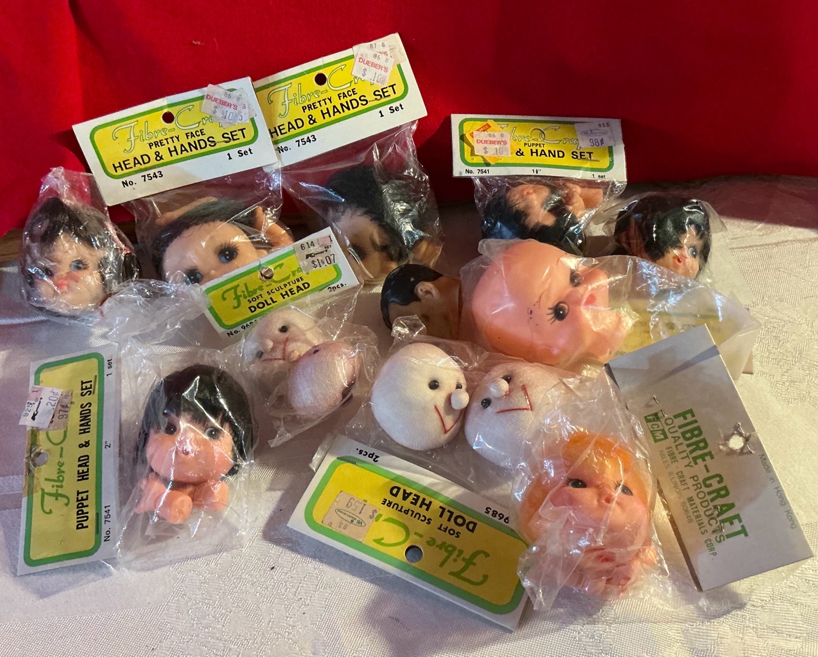 Group of 13 vintage craft pretty face doll heads