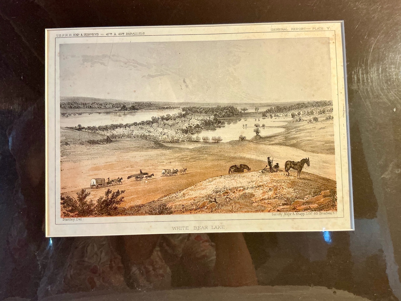 White bear lake U.S.P.R.R.EXP Railway and surveys Plate V Print Litho