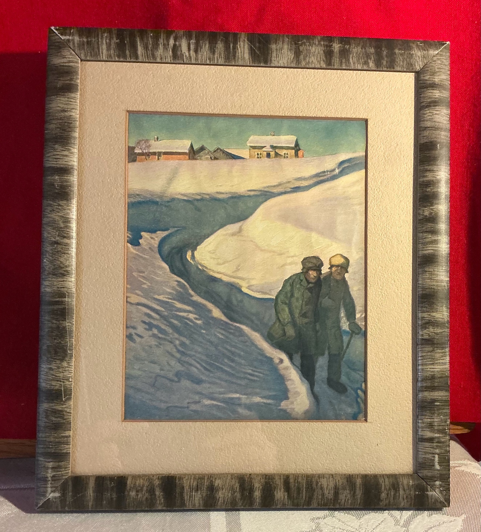 Vintage winter scene print