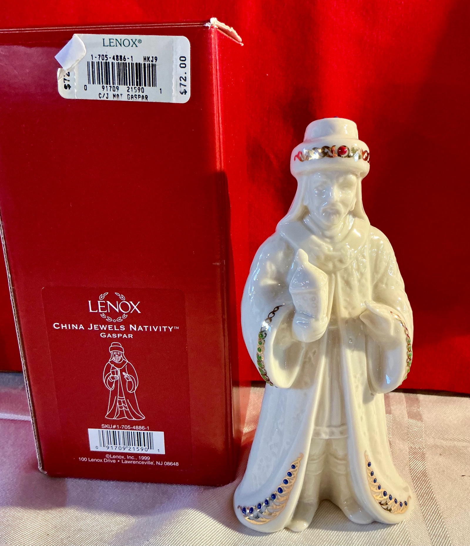 Collectable Lenox china jewels nativity Gaspar 1999 Holiday Christmas Figure