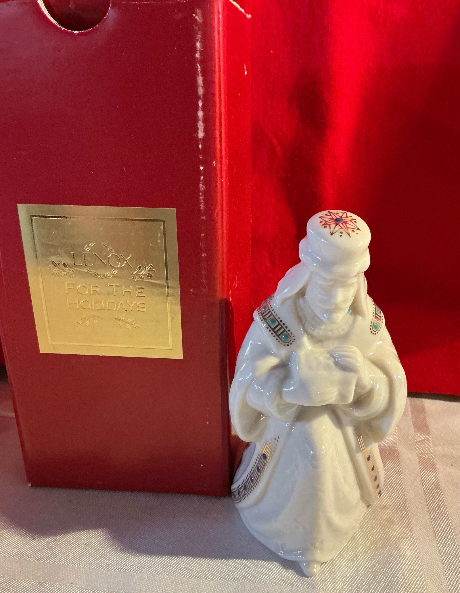 Collectable Lenox nativity china jewel collection Balthazar 1999 Christmas figure
