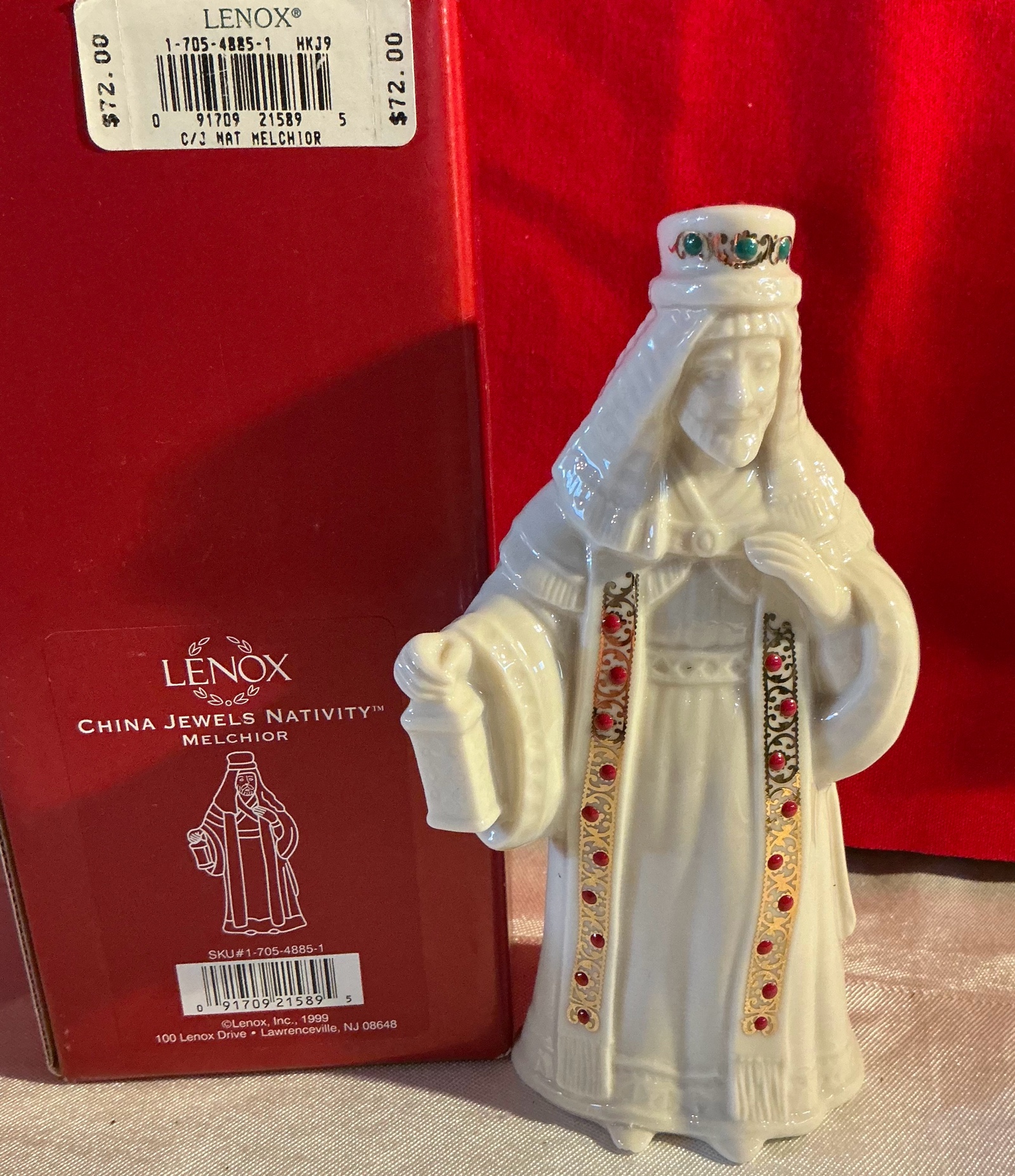 Collectable Lenox China jewels nativity collection Melchior 1999 Christmas Figure