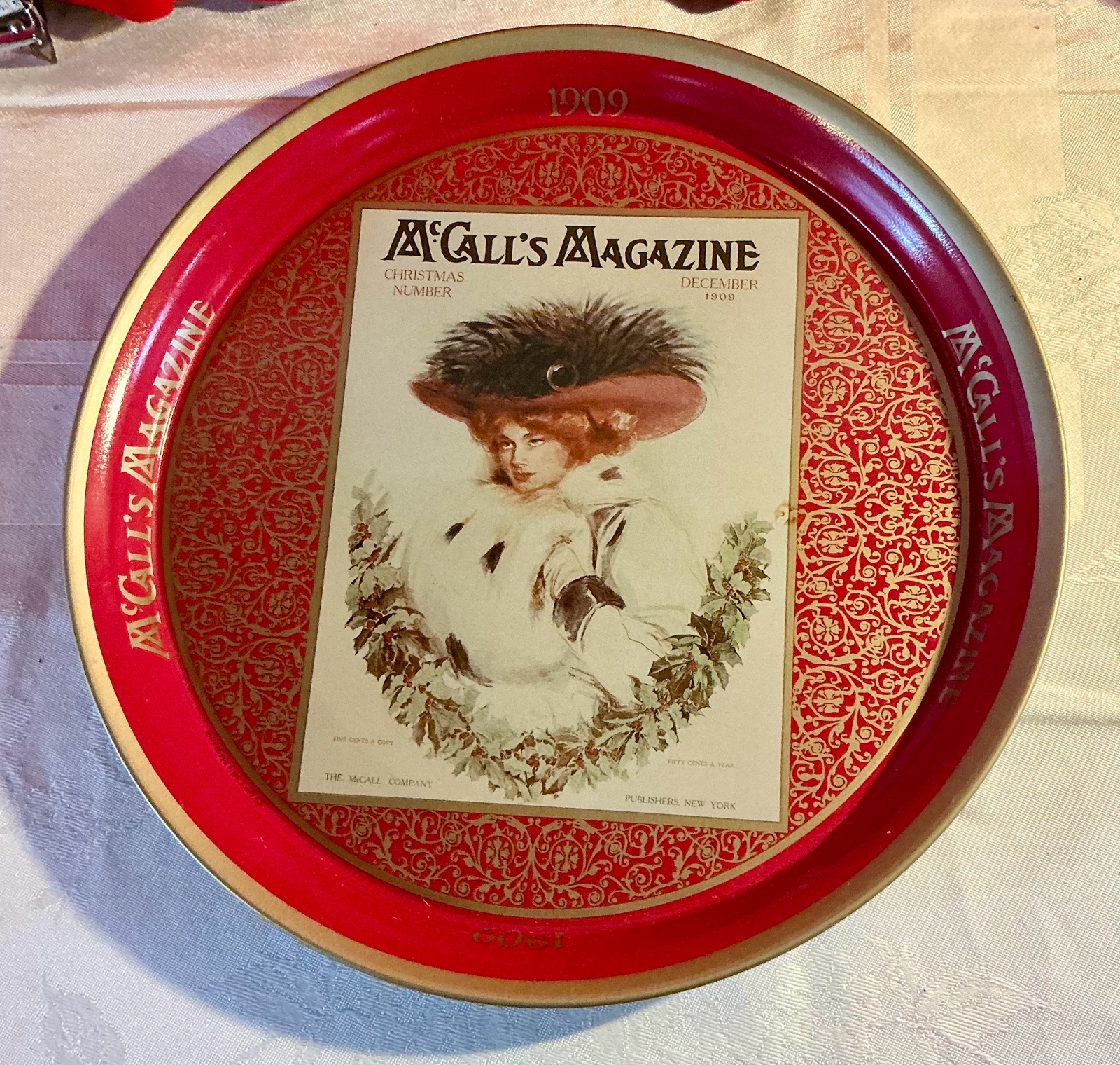 McCalls magazine beer tray 1909 reproduction tin