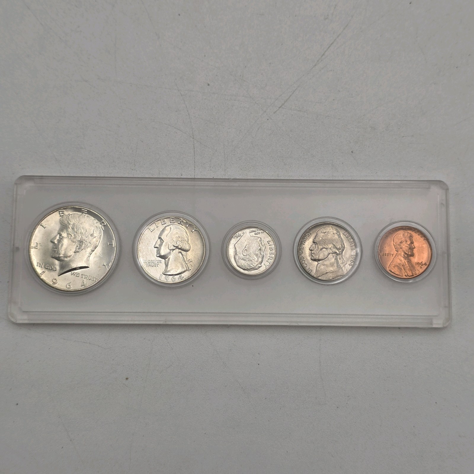 1964 U.S. Mint Coin Set With 90% Silver Kennedy Half, Quarter and Dime  0.61487 Troy Oz Silver
