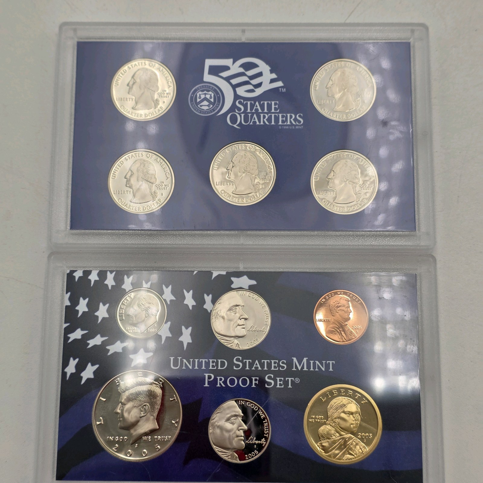 2005 U.S. Mint Proof Set & 50 State Quarters Proof Set  11 Coin Collector Lot  No Silver Content Verified
