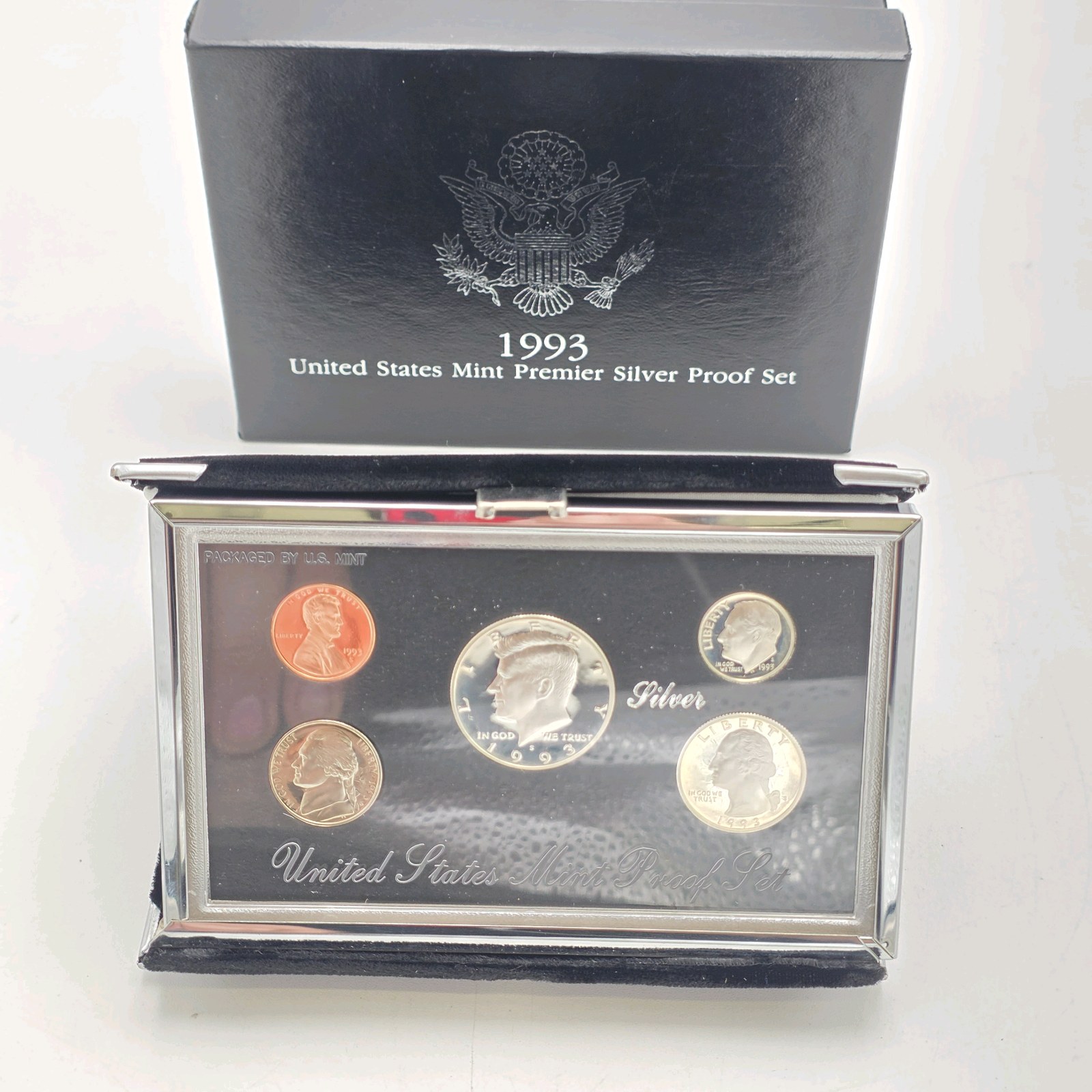 1993 U.S. Mint Premier Silver Proof Set  90% Silver Dime, Quarter & Half Dollar  .61487 Troy Oz Silver