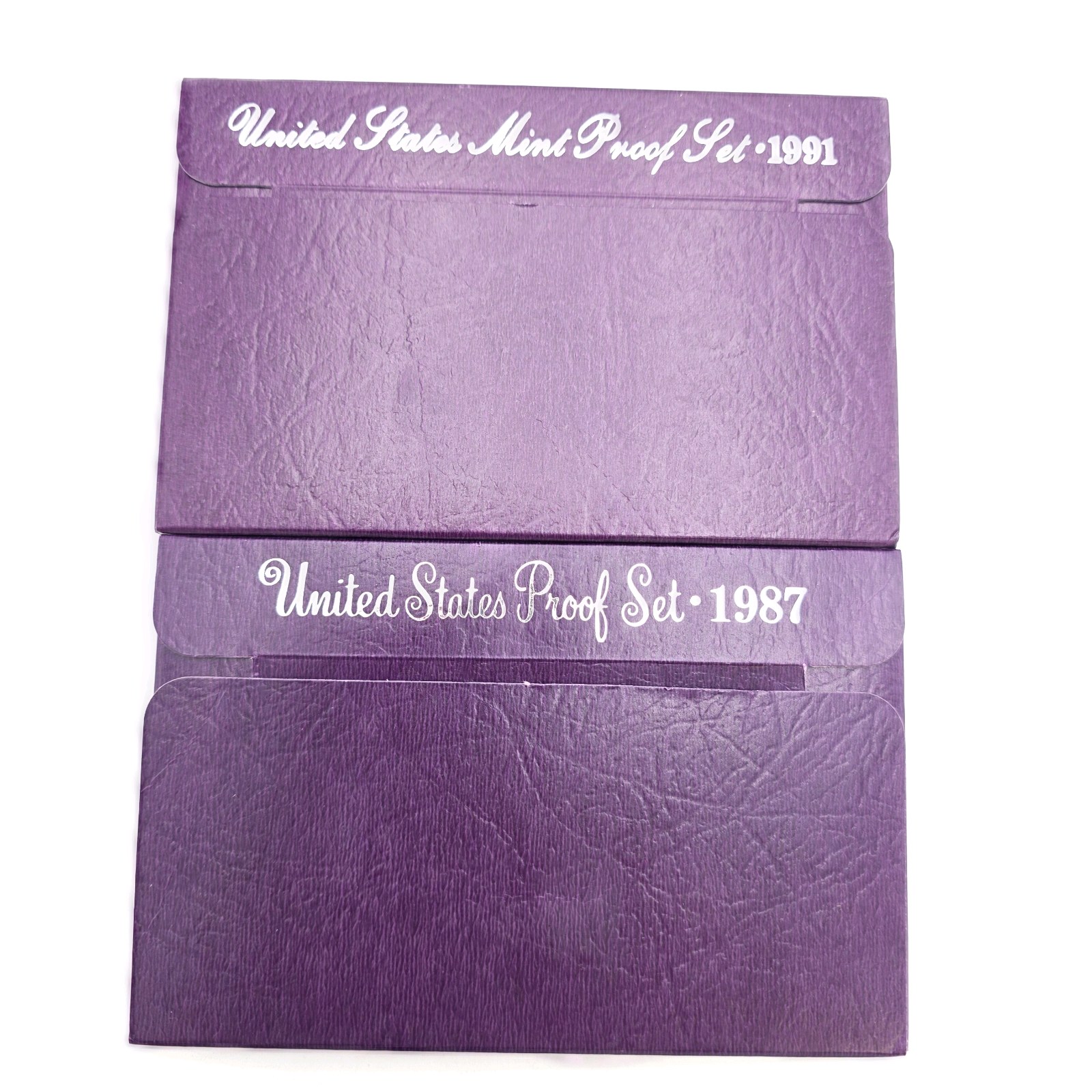 1987 & 1991 United States Mint Proof Sets  2 Complete 5-Coin U.S. Proof Sets With Cases, Boxes & Spec Cards