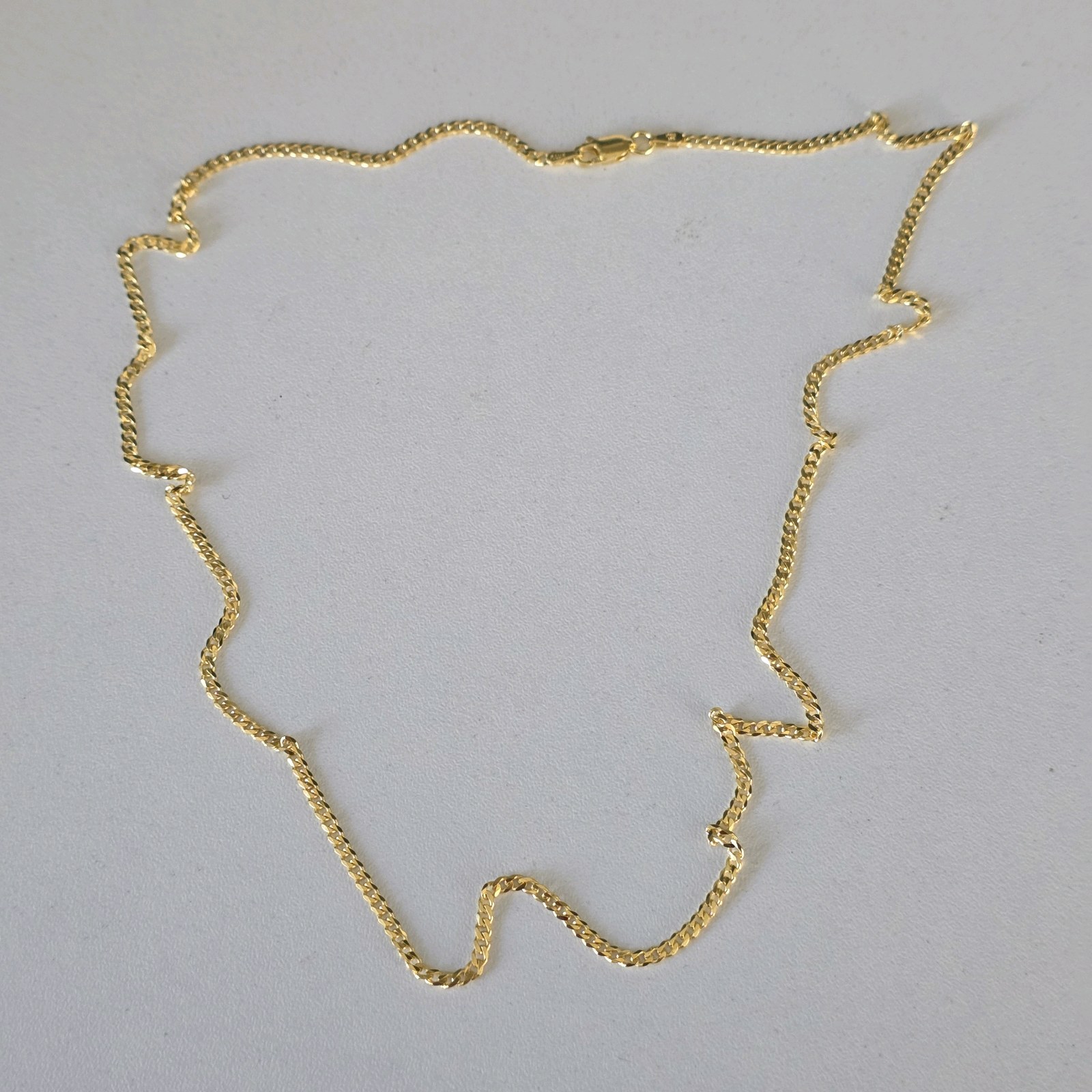 925 Sterling Silver Gold Plated Necklace  New Delicate Chain Jewelry