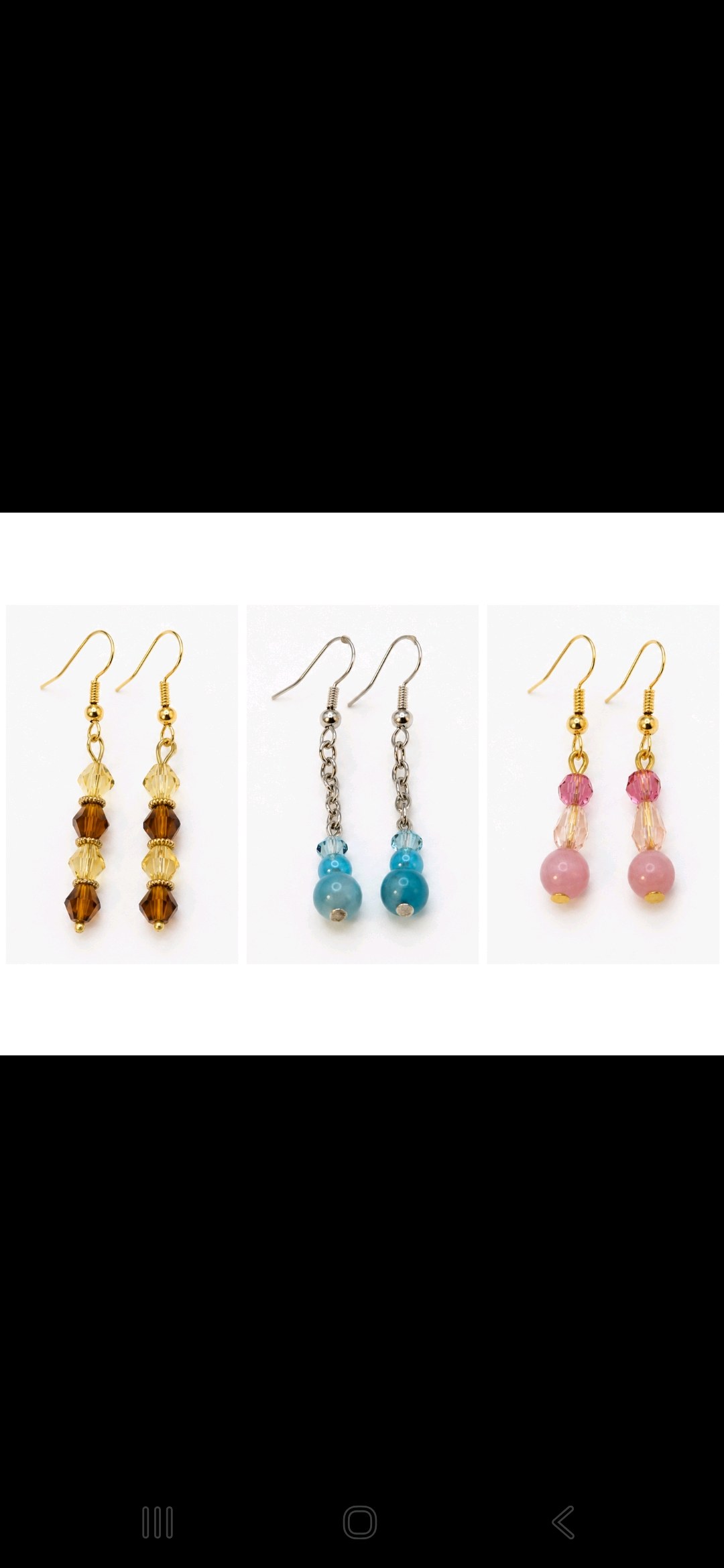 3 Pair Handmade Beaded Earrings  Local Minnesota Senior Artist  100% Proceeds Support Artist