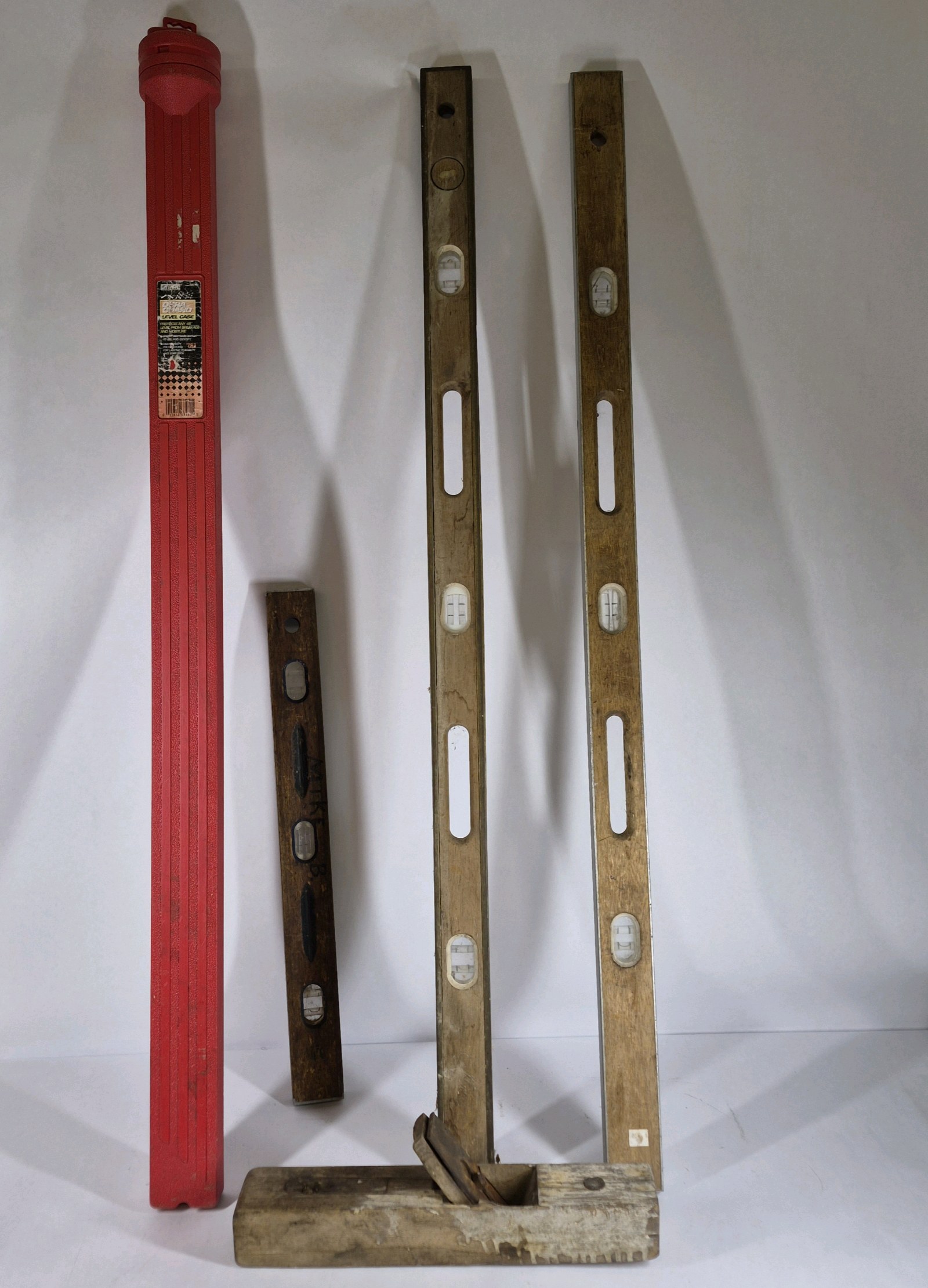 Lot of Assorted Levels and Wooden T-Square
