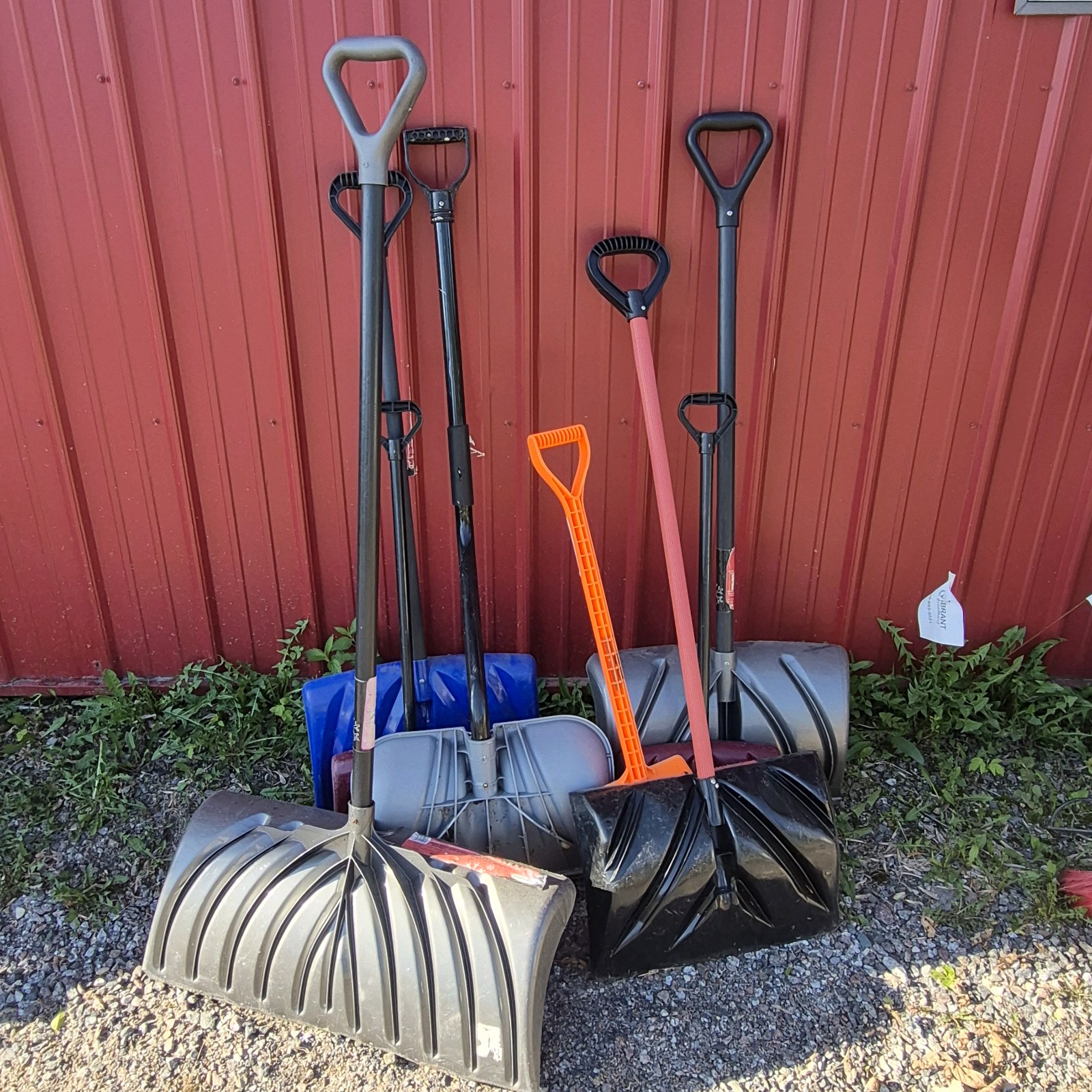 Lot of Assorted Snow Shovels and Pushers