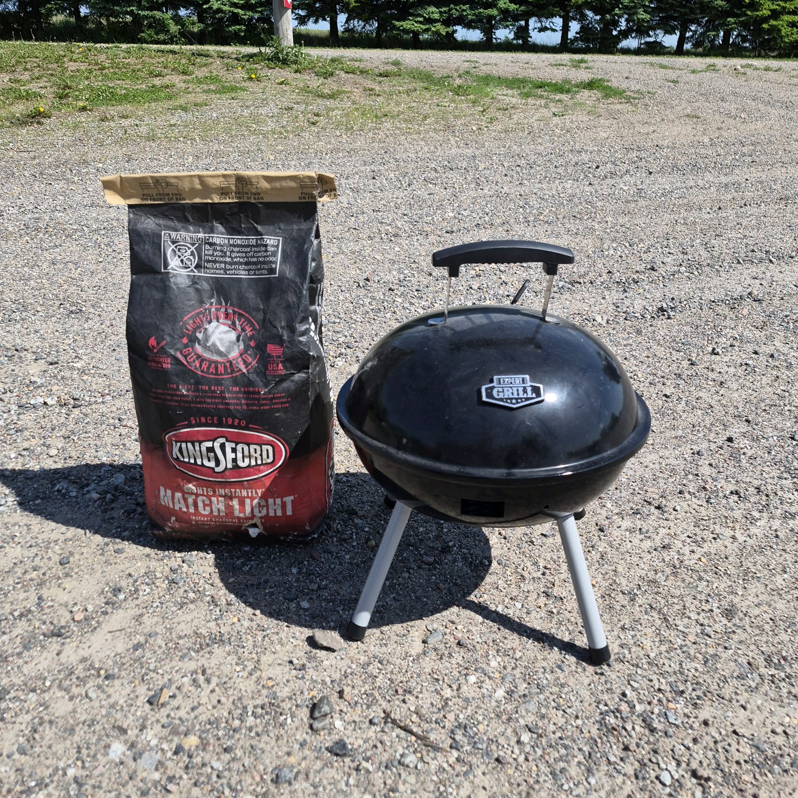 Portable Charcoal Kettle Grill with Kingsford Match Light Charcoal