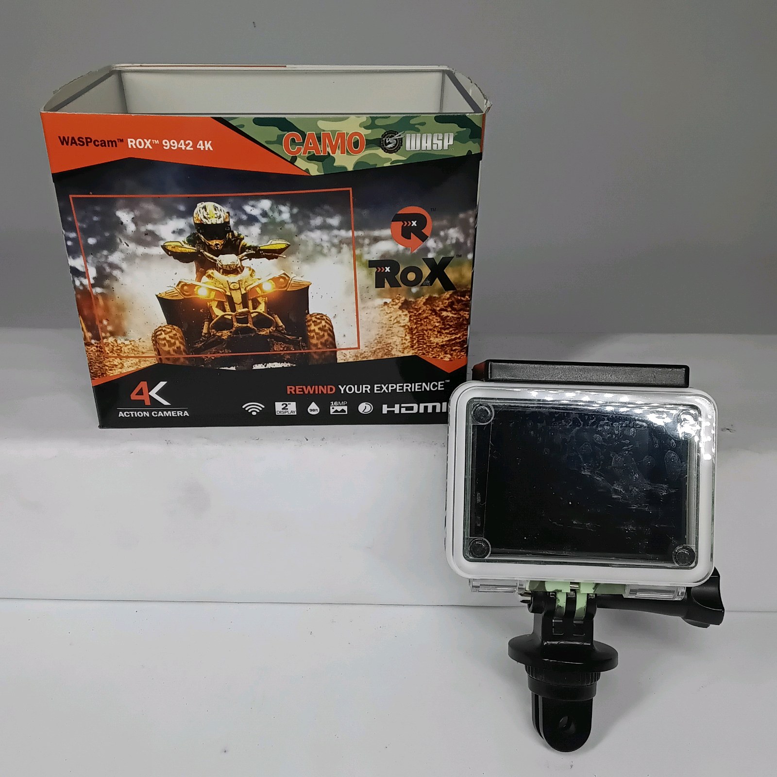 WASPcam ROX 9942 4K Action Camera with Box and Accessories
