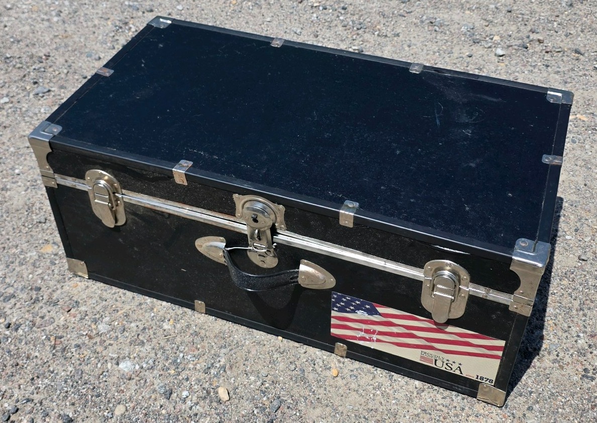 Black Storage Trunk with Metal Latches