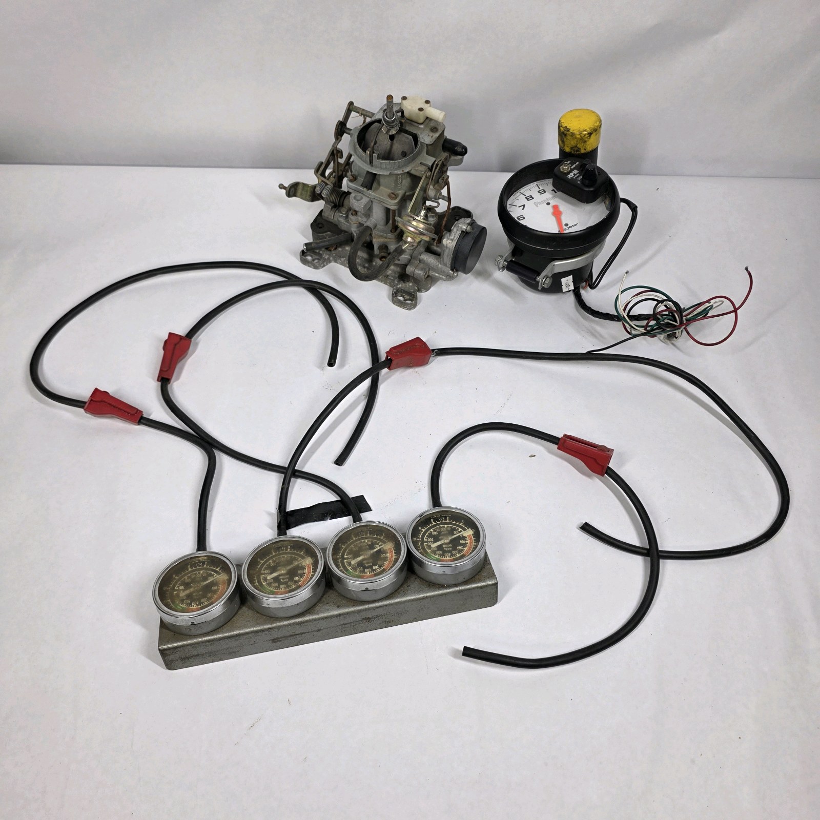 Automotive Carburetor with Phantom Tachometer and Vacuum Gauge Set