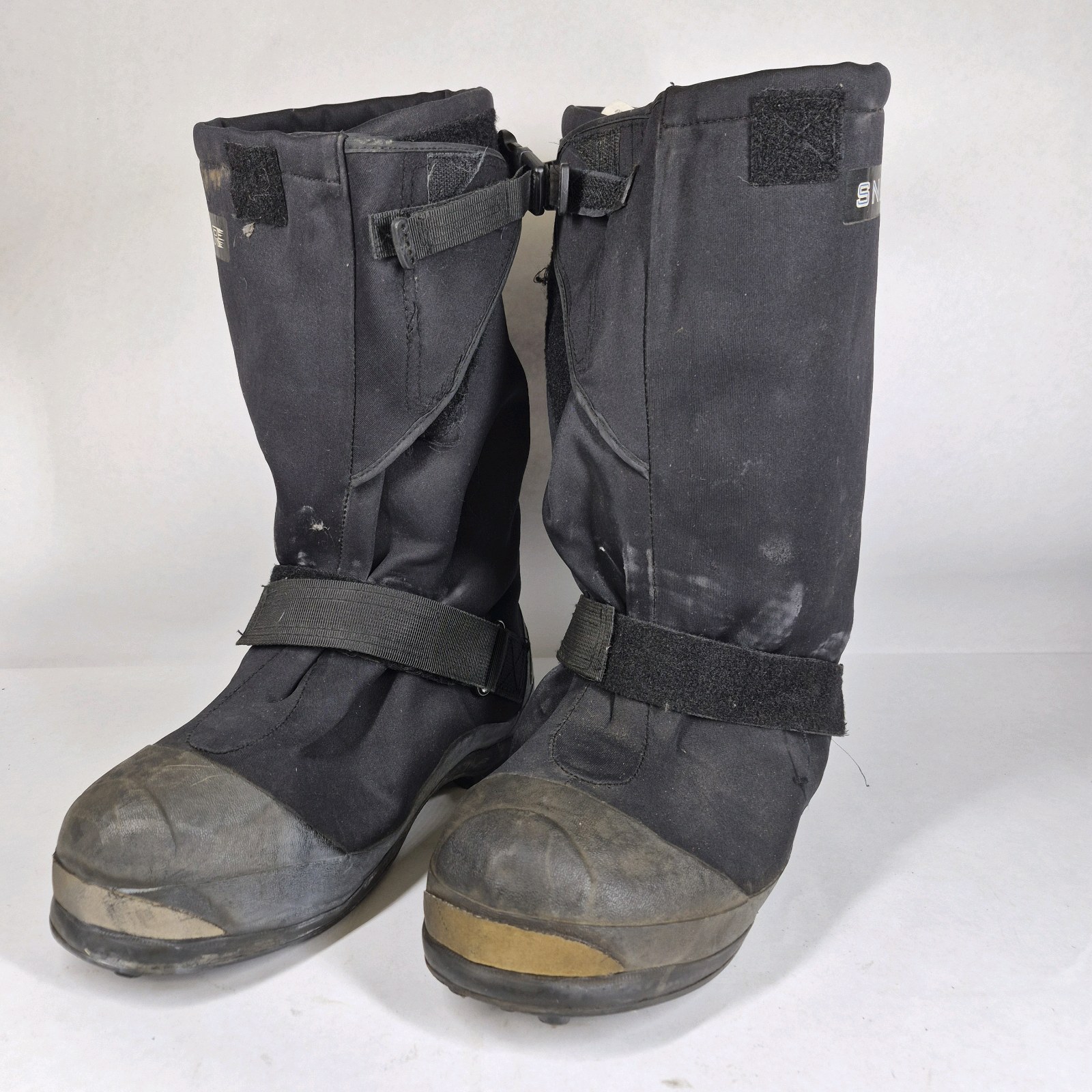 BNB Wear Black Winter Boots with Studded Soles Ice Cleats