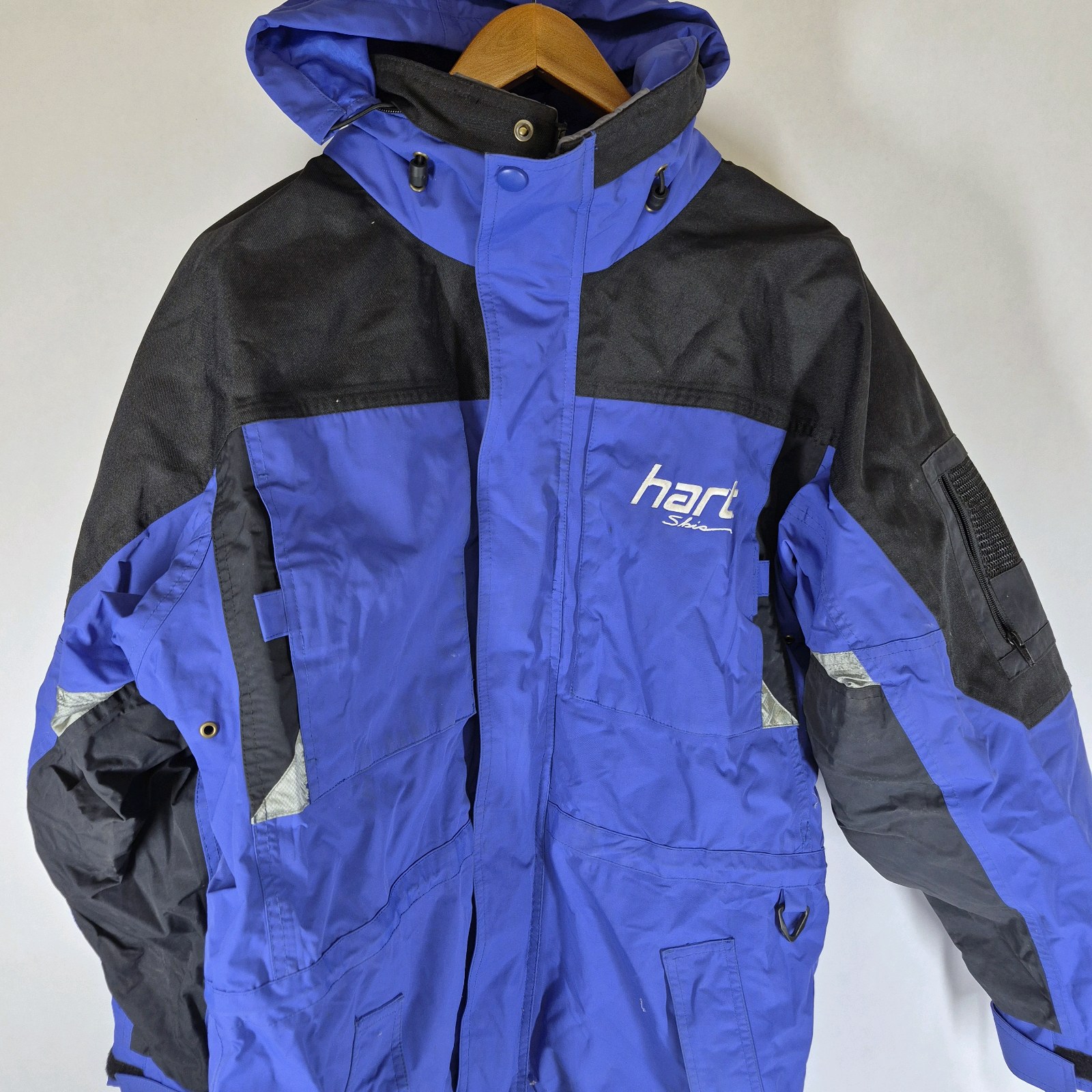 Rivers End Blue and Black Hooded Jacket Size S