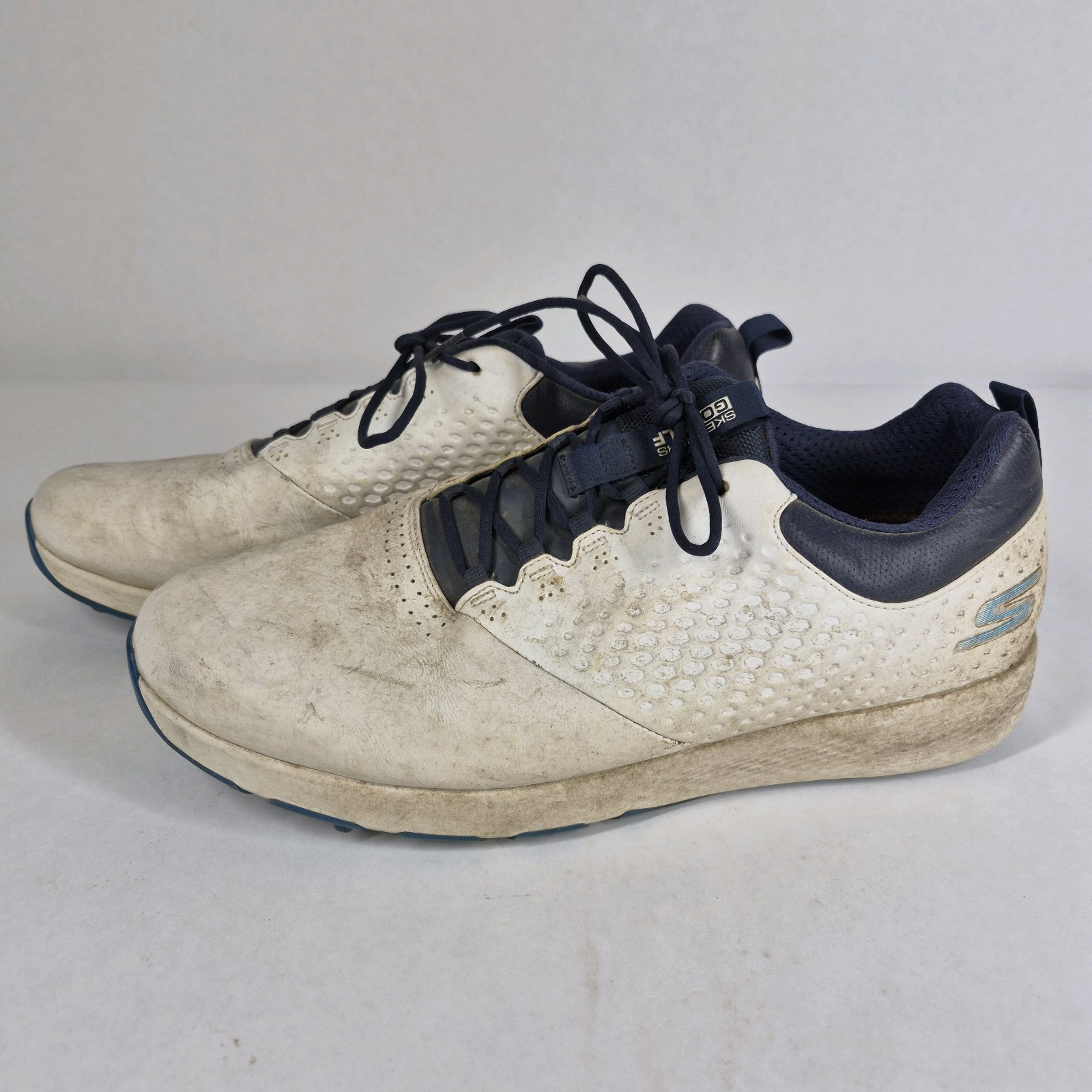 Skechers White Blue Golf Shoes Size 10.5
