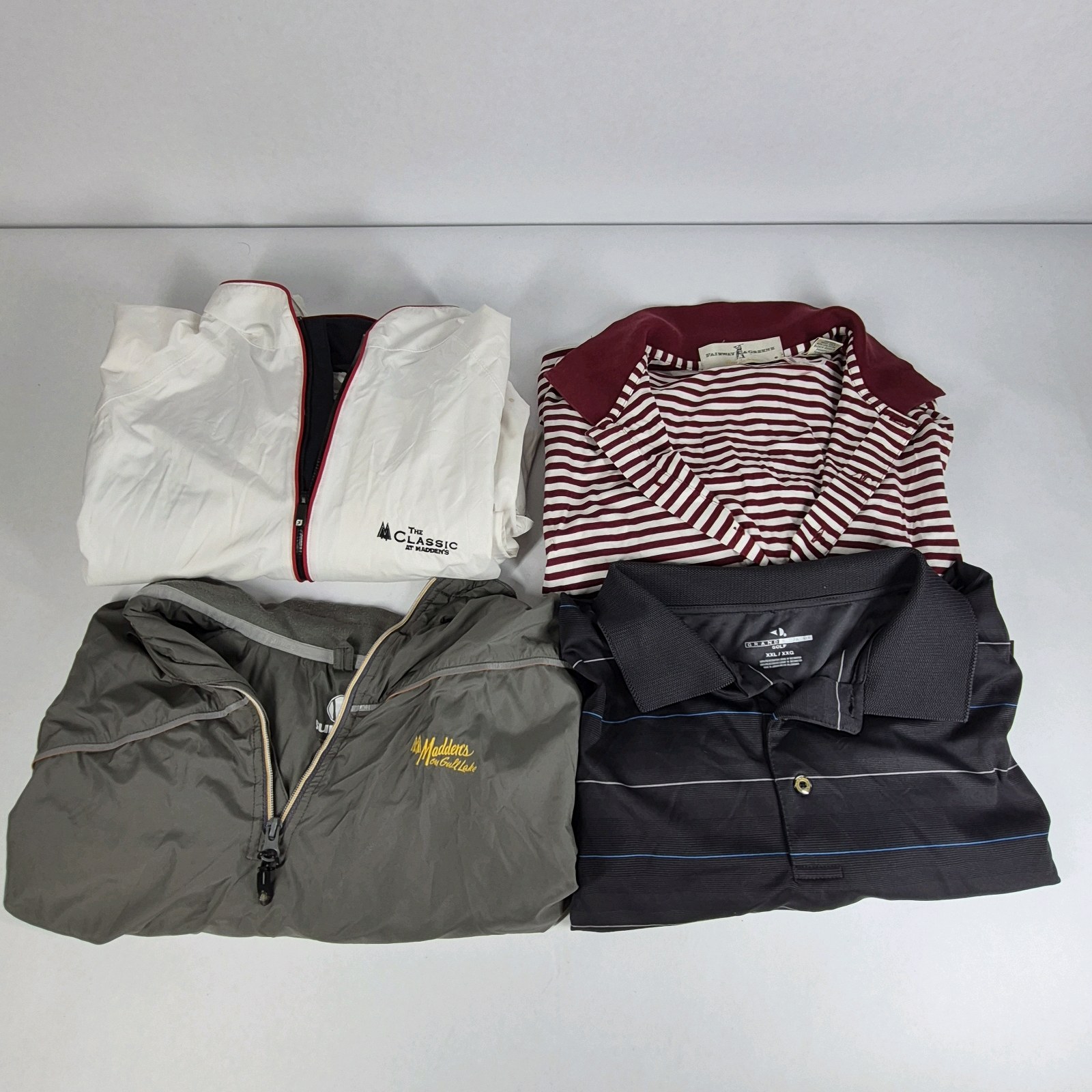 Lot of Mens Golf Shirts and Windbreaker Jackets
