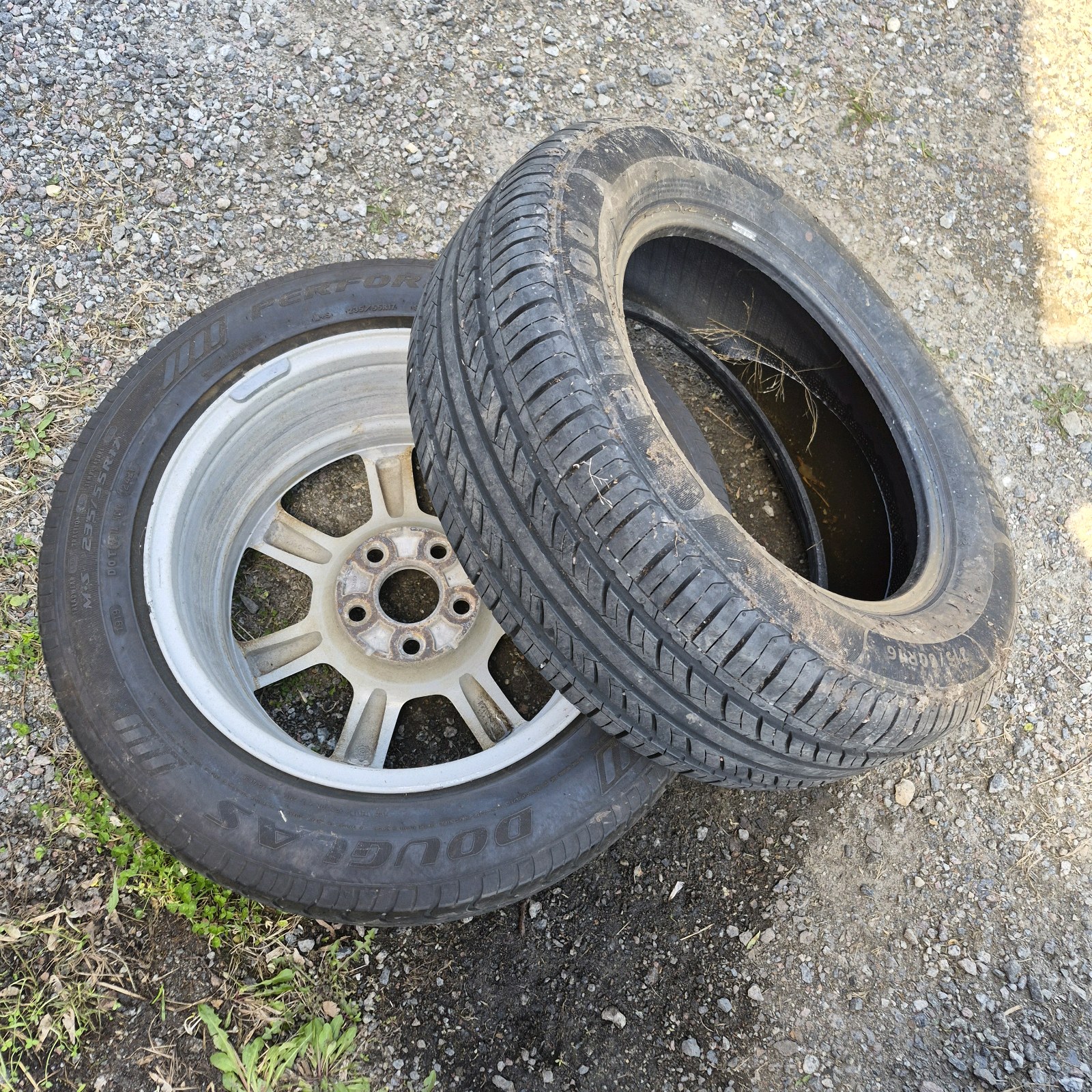 2 Tires on Aluminum Wheels Douglas and Multi-Mile