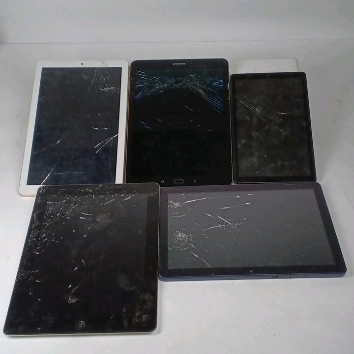 Lot of 5 Tablet Devices Apple iPad Samsung Alco and Onn