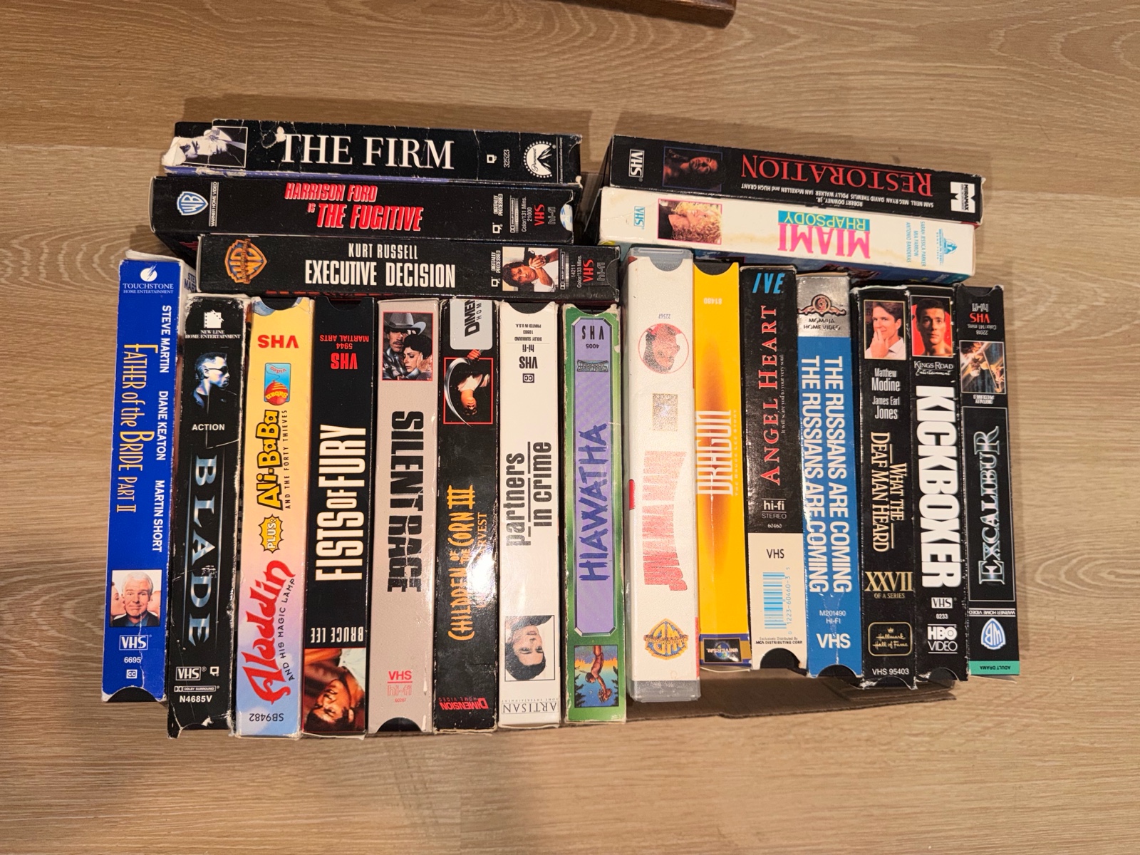 Various VCR tapes.