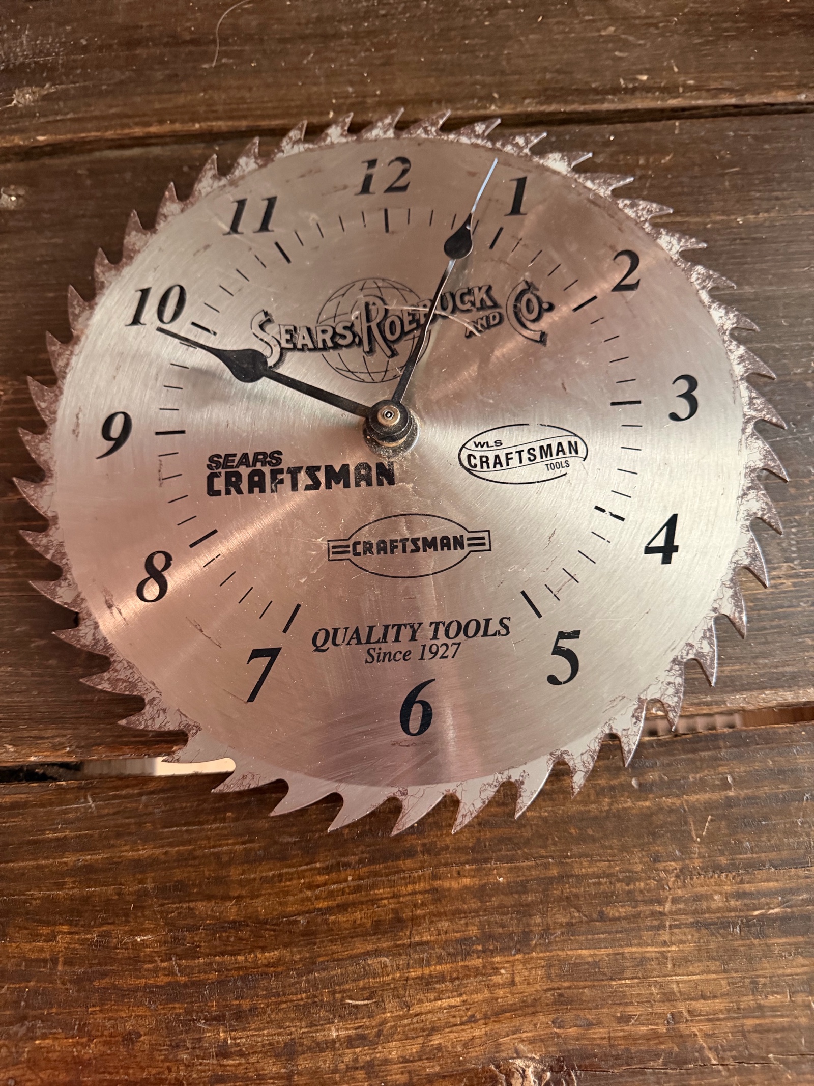 Craftsman Circular Saw Blade Wall Clock  Sears Roebuck Tool Shop Dcor.