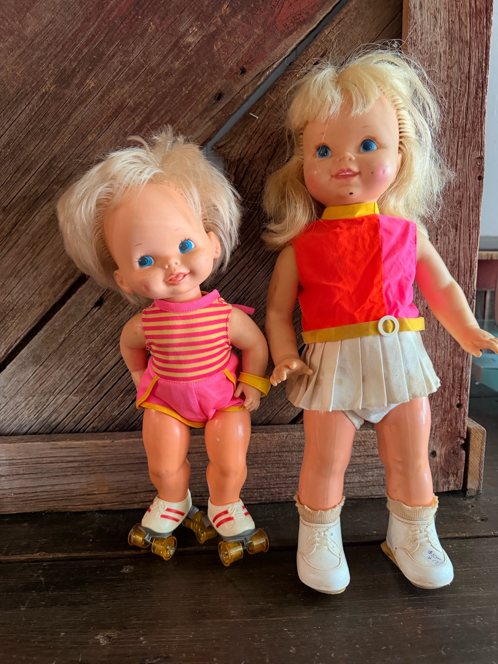 1980s Mattel Baby Skates doll & 1960s Mattel Swingy doll