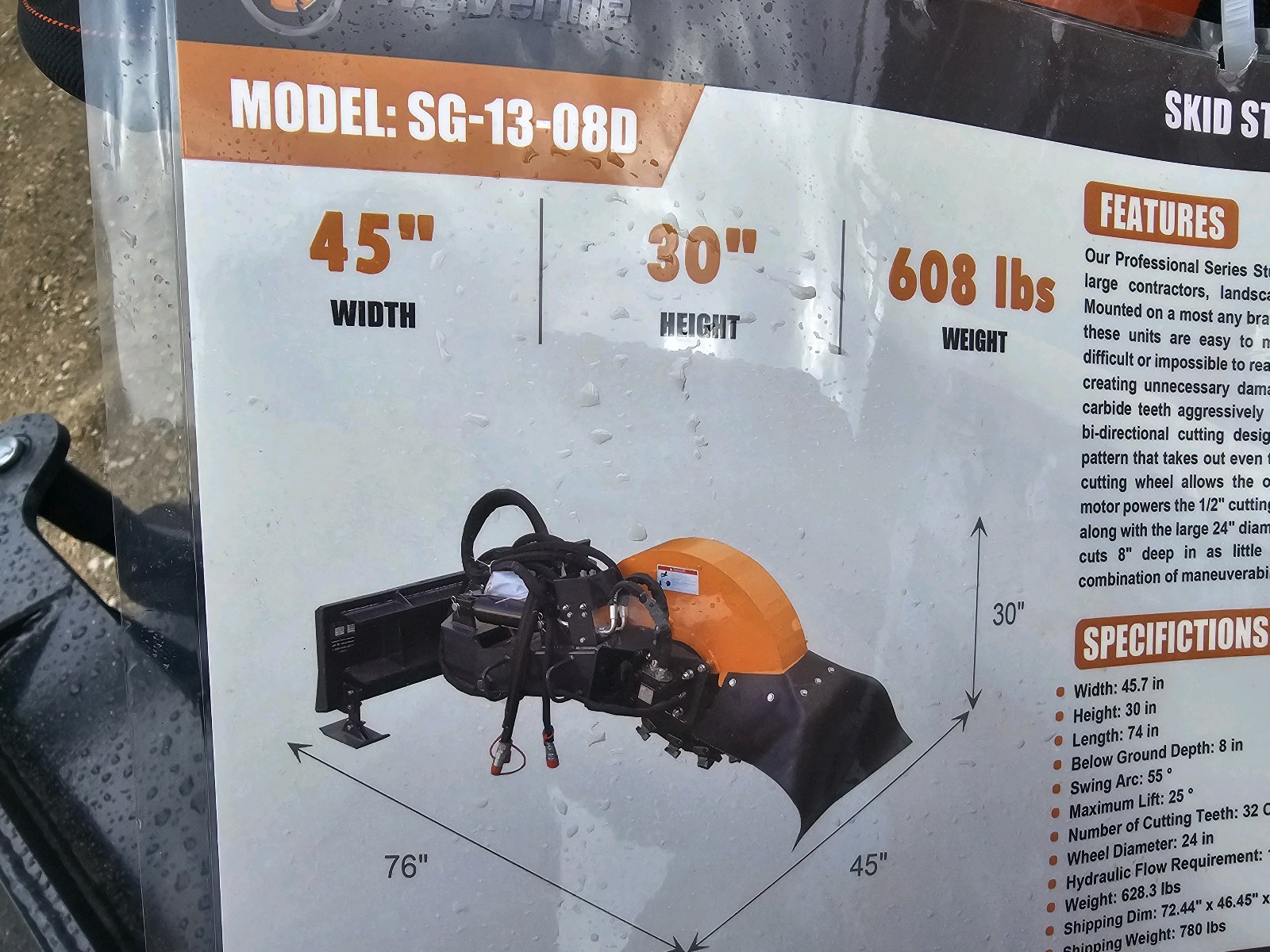 Unused 2026 WOLVERINE Stump Grinder SG-13-08D
