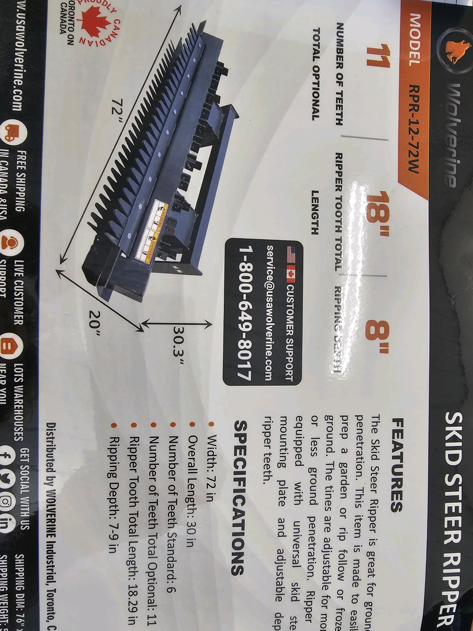 Unused 2026 WOLVERINE Skid Steer Land Leveler LL-12-78W