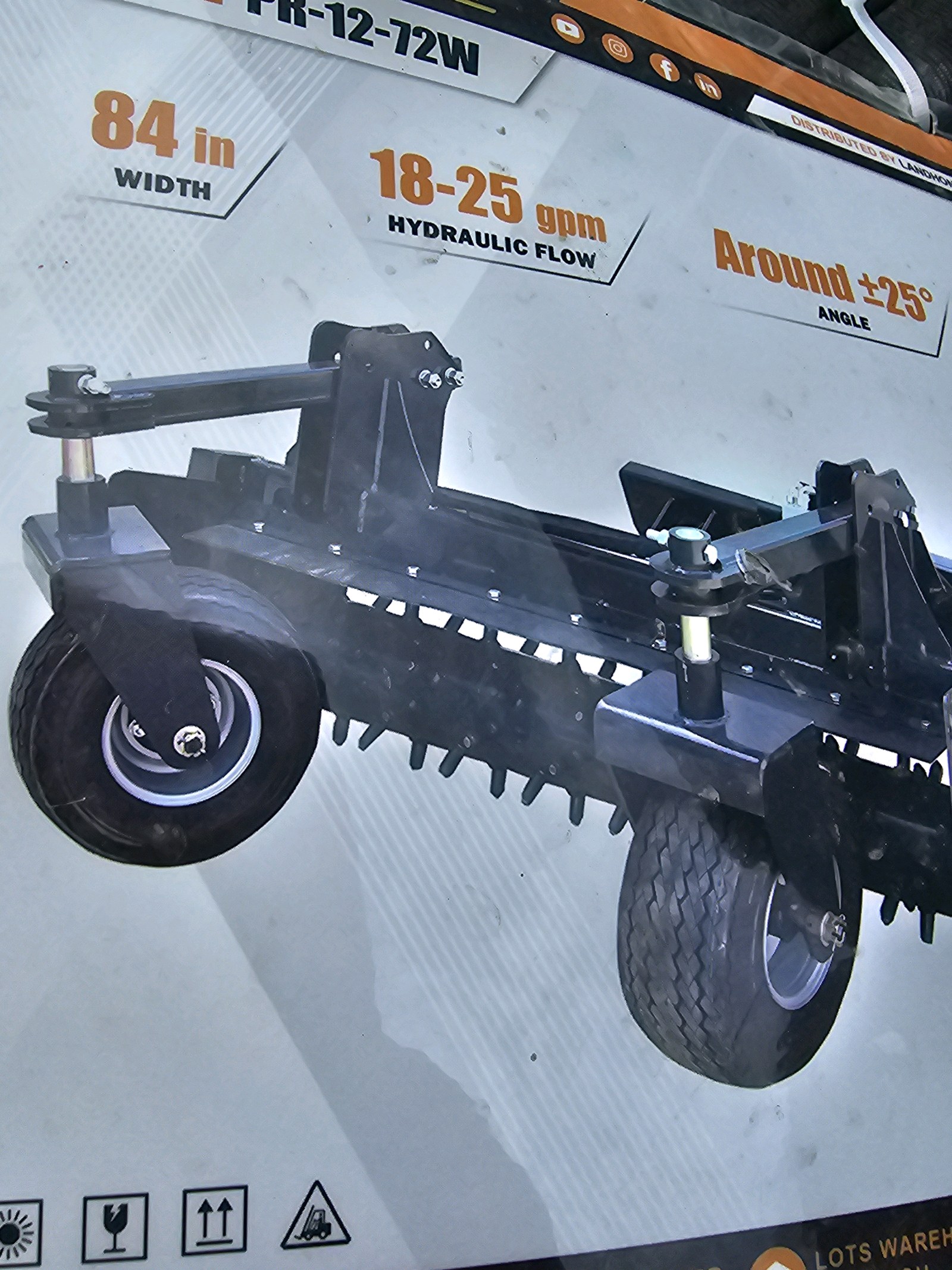 Unused 2026 LandHonor Power Rake PR-12-72W